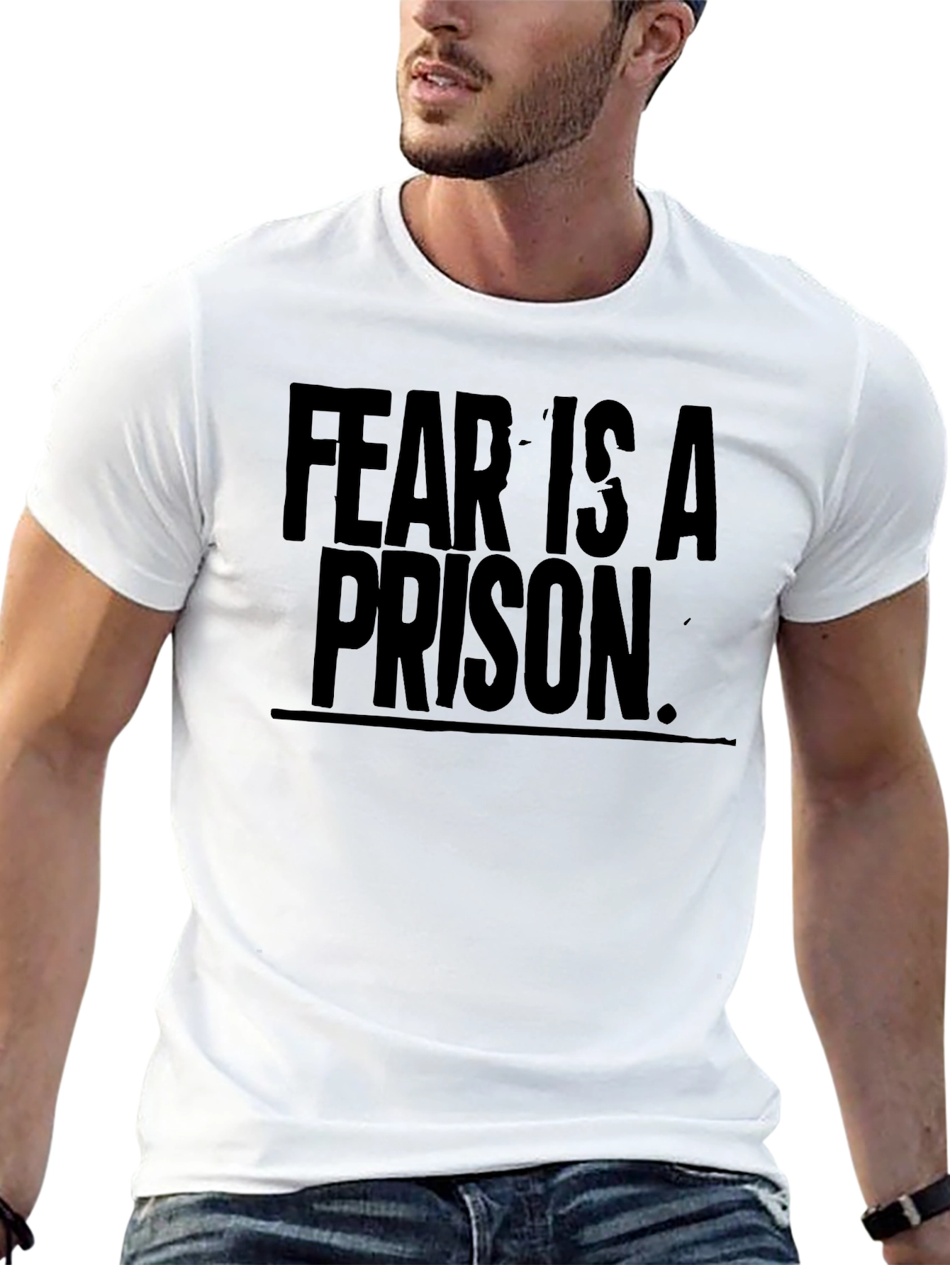 Black Fear is a Prison Graphic Tee - Bold Statement Shirt view 13