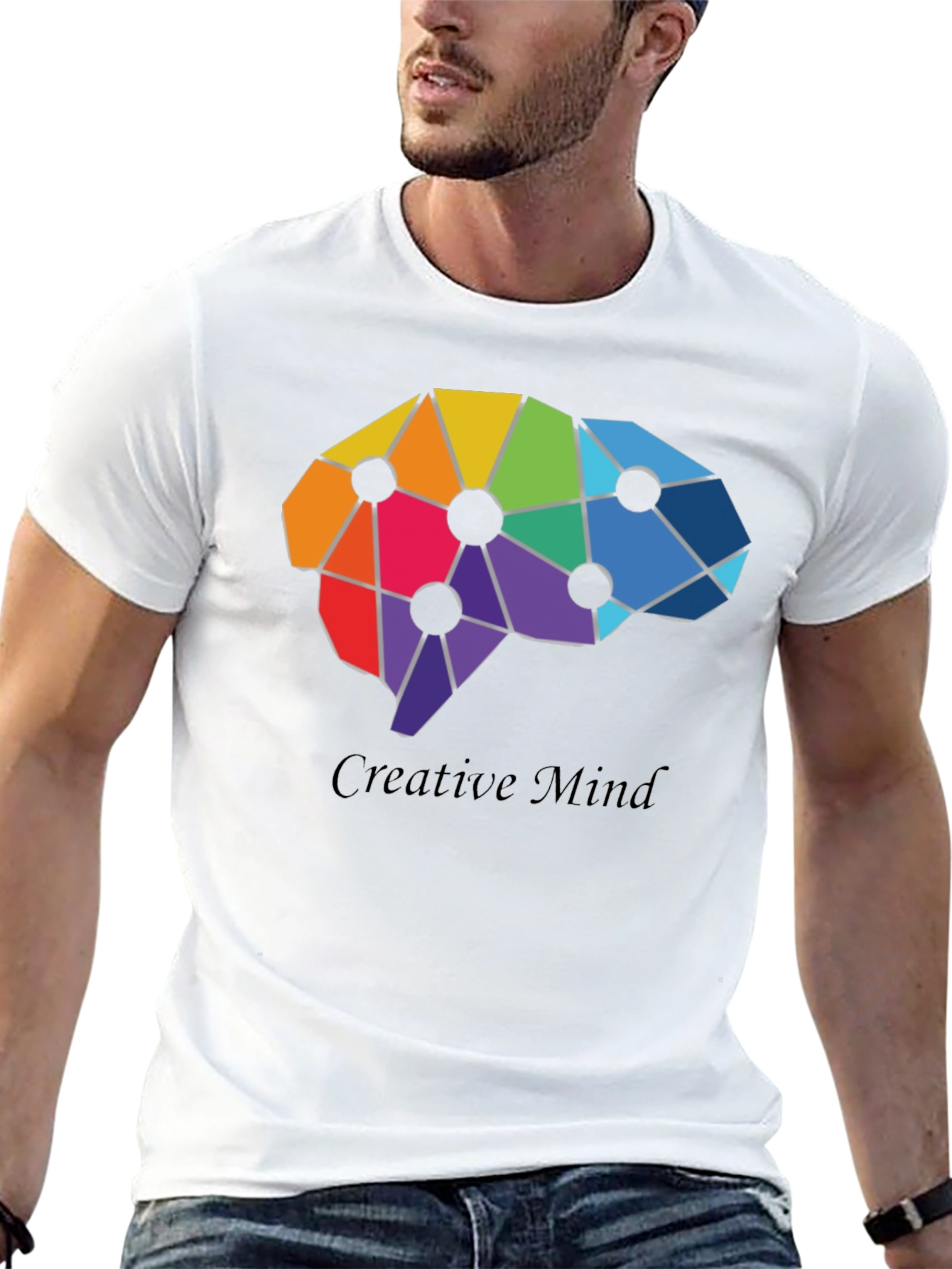 Black Creative Mind T-Shirt - Artistic Brain Design view 13