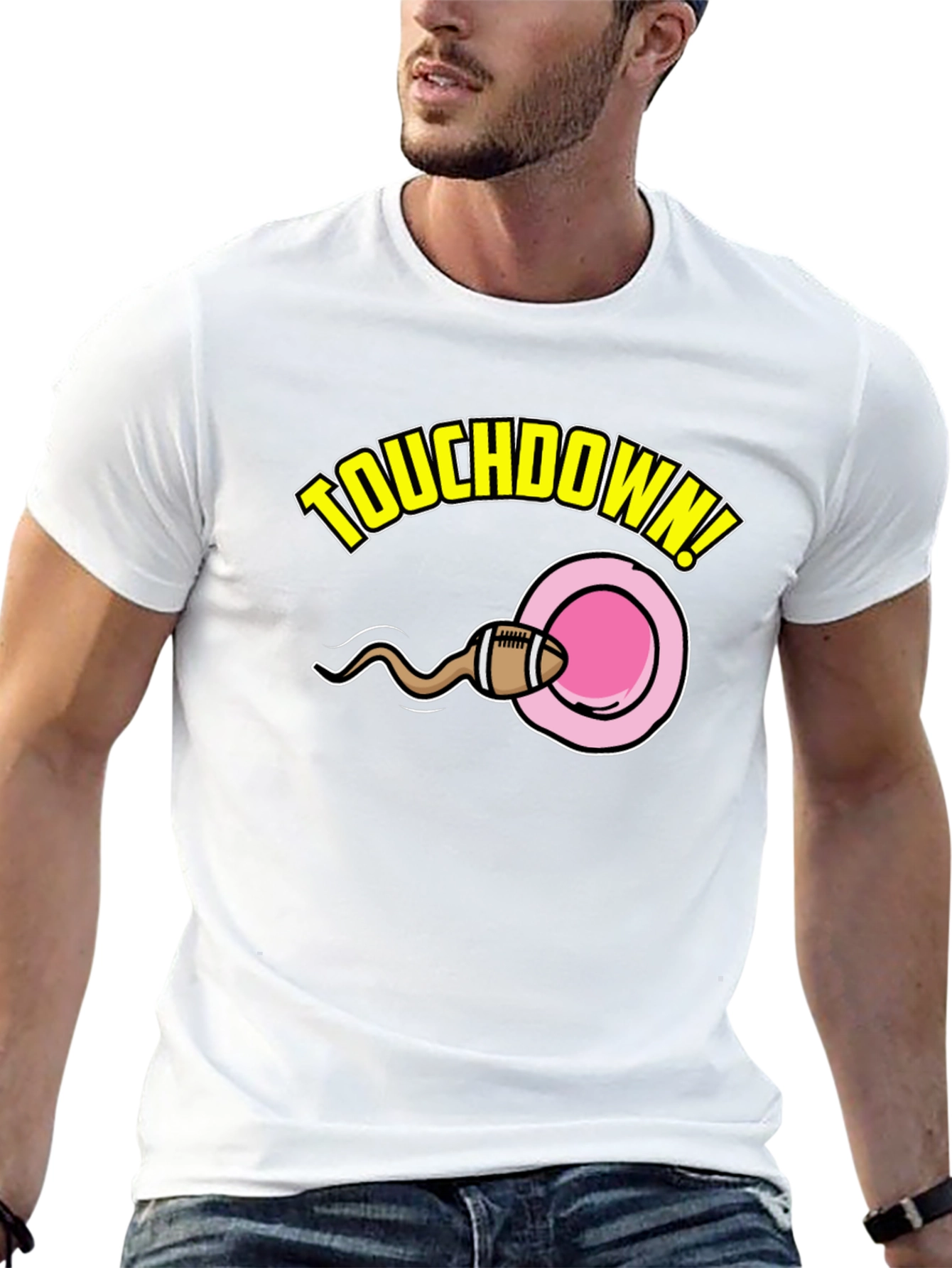Black Touchdown Funny Graphic T-Shirt view 13