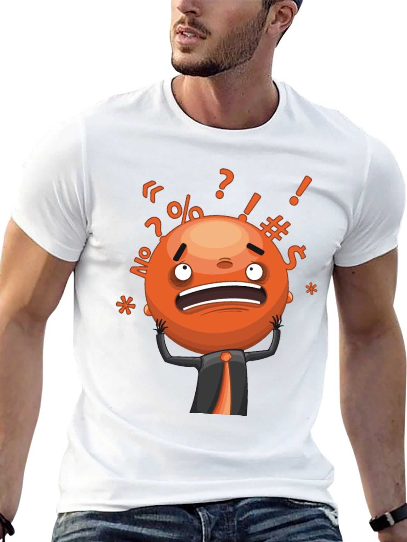 Black Stressed Out Emoji Graphic T-Shirt - Black view 13