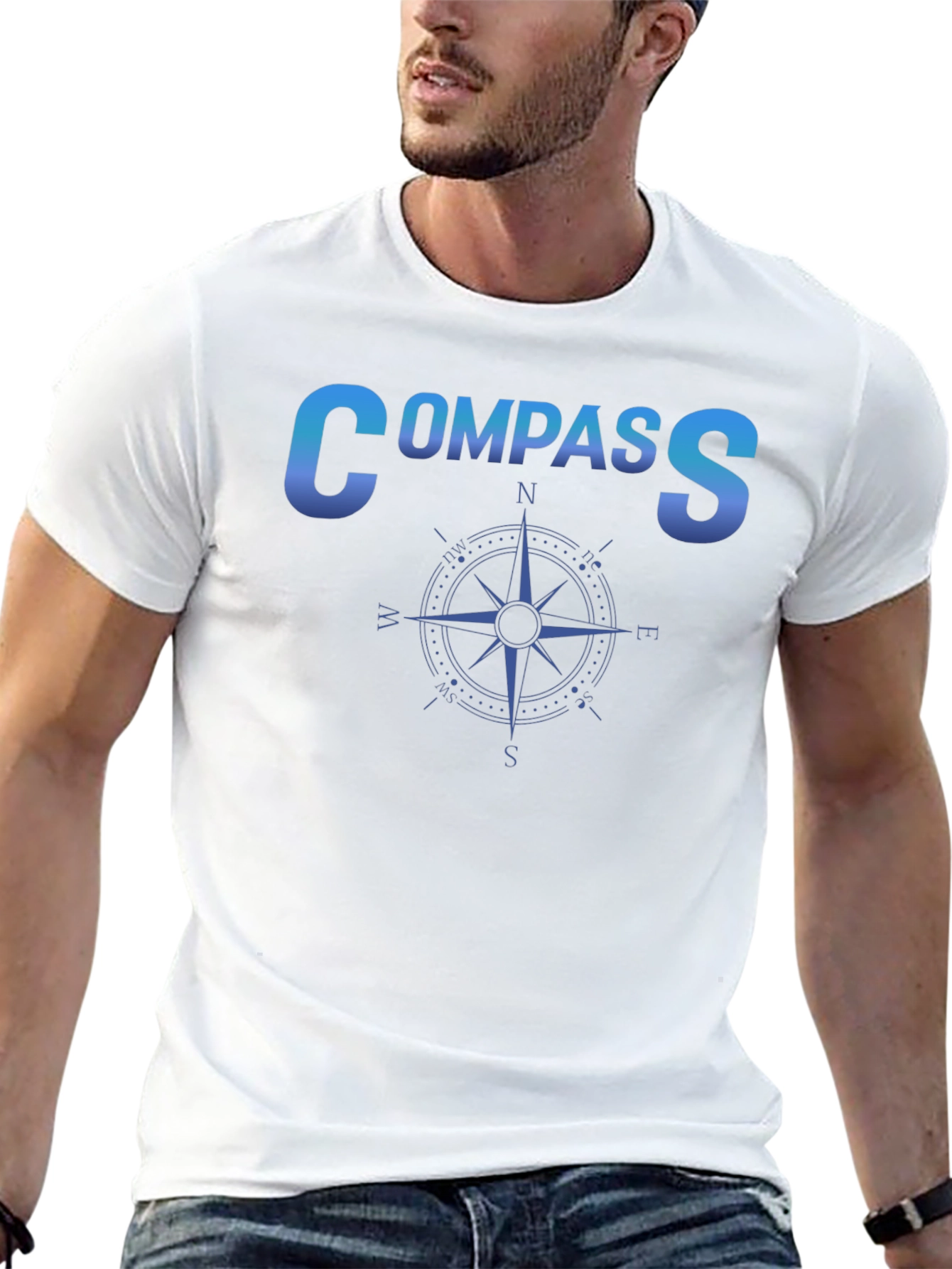 Black Compass Graphic Black T-Shirt - Travel & Adventure Ready view 13