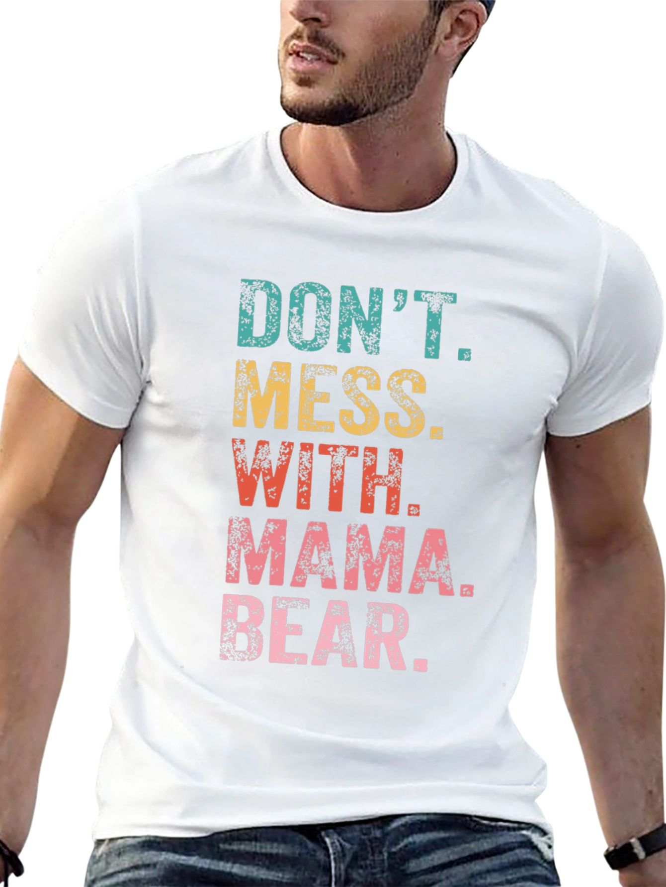 Black Don't Mess With Mama Bear Black Graphic T-Shirt view 13