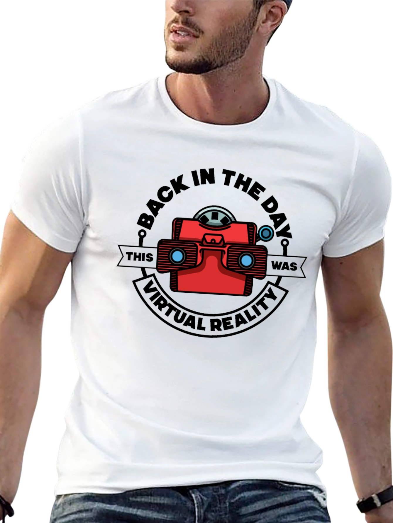 Black Retro Virtual Reality T-Shirt - Back in the Day VR view 13