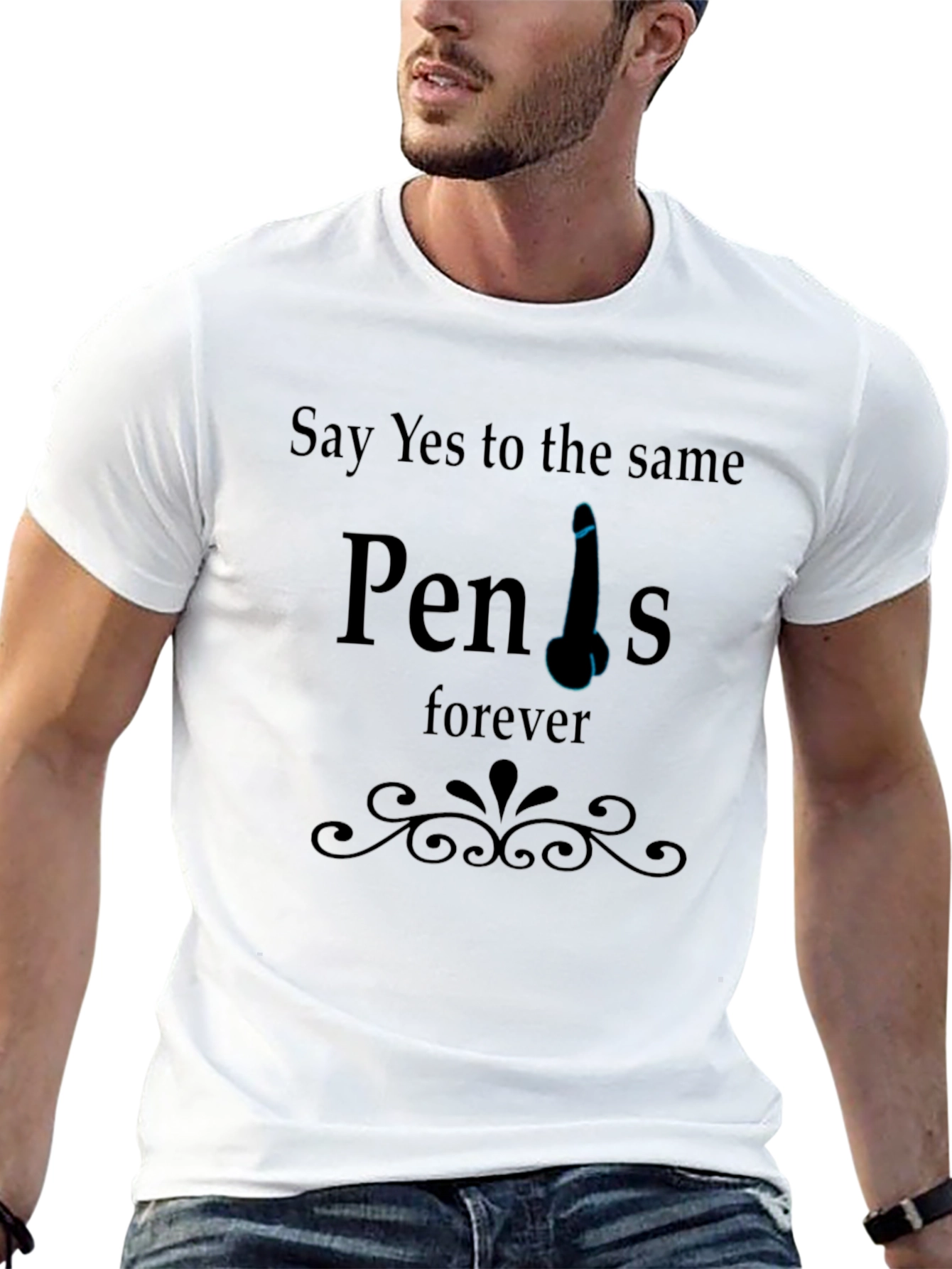 Black Same Penis Forever Graphic Tee - Adult Humor T-Shirt view 13
