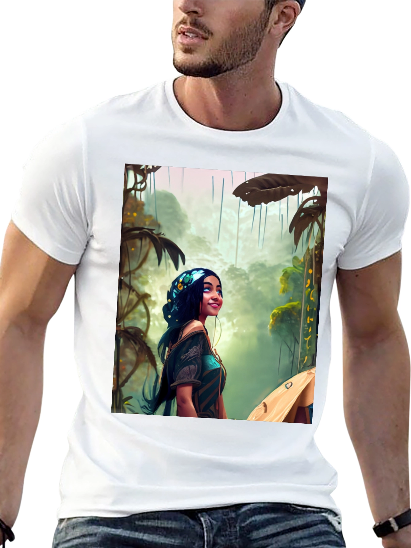 Black Jungle Girl Graphic Tee view 13