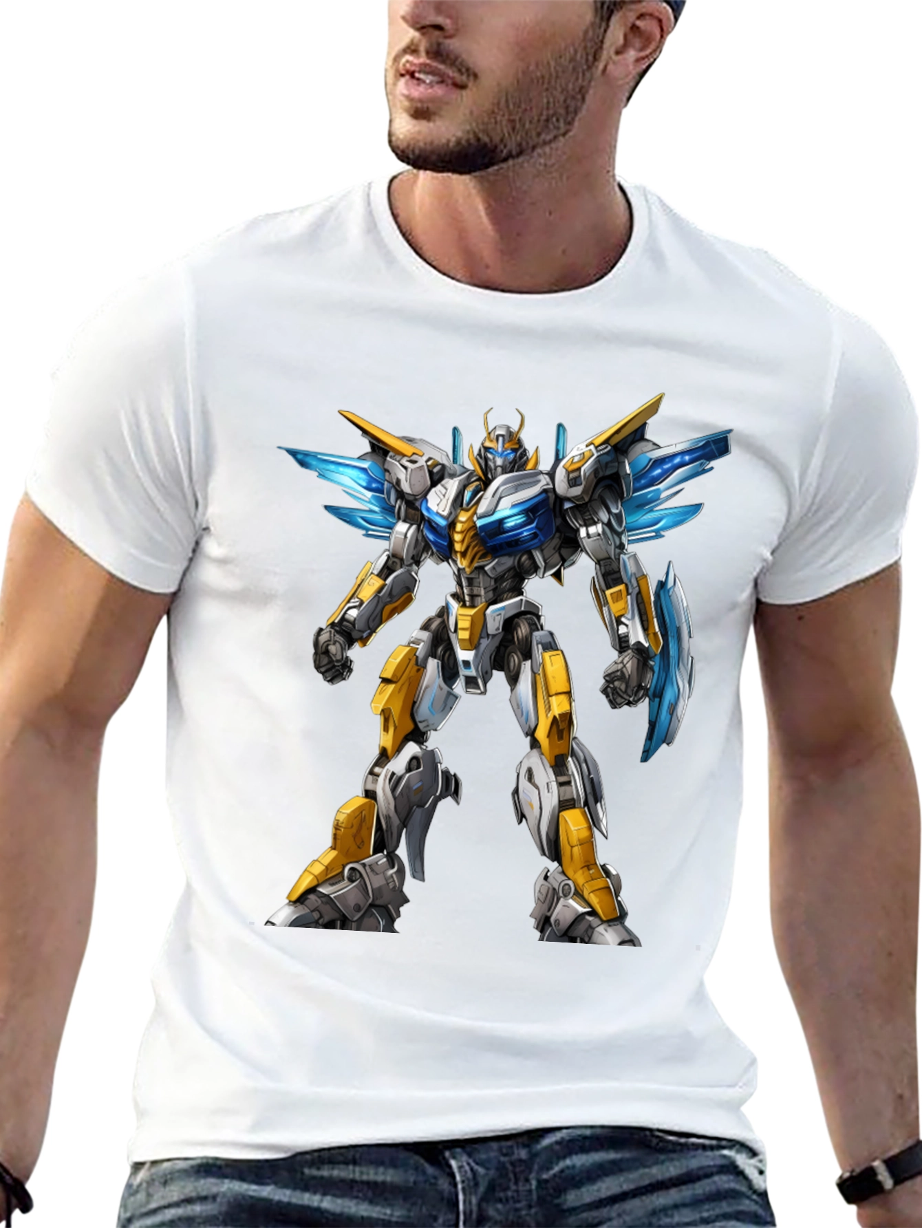 Black Robot Graphic Black Tee view 13