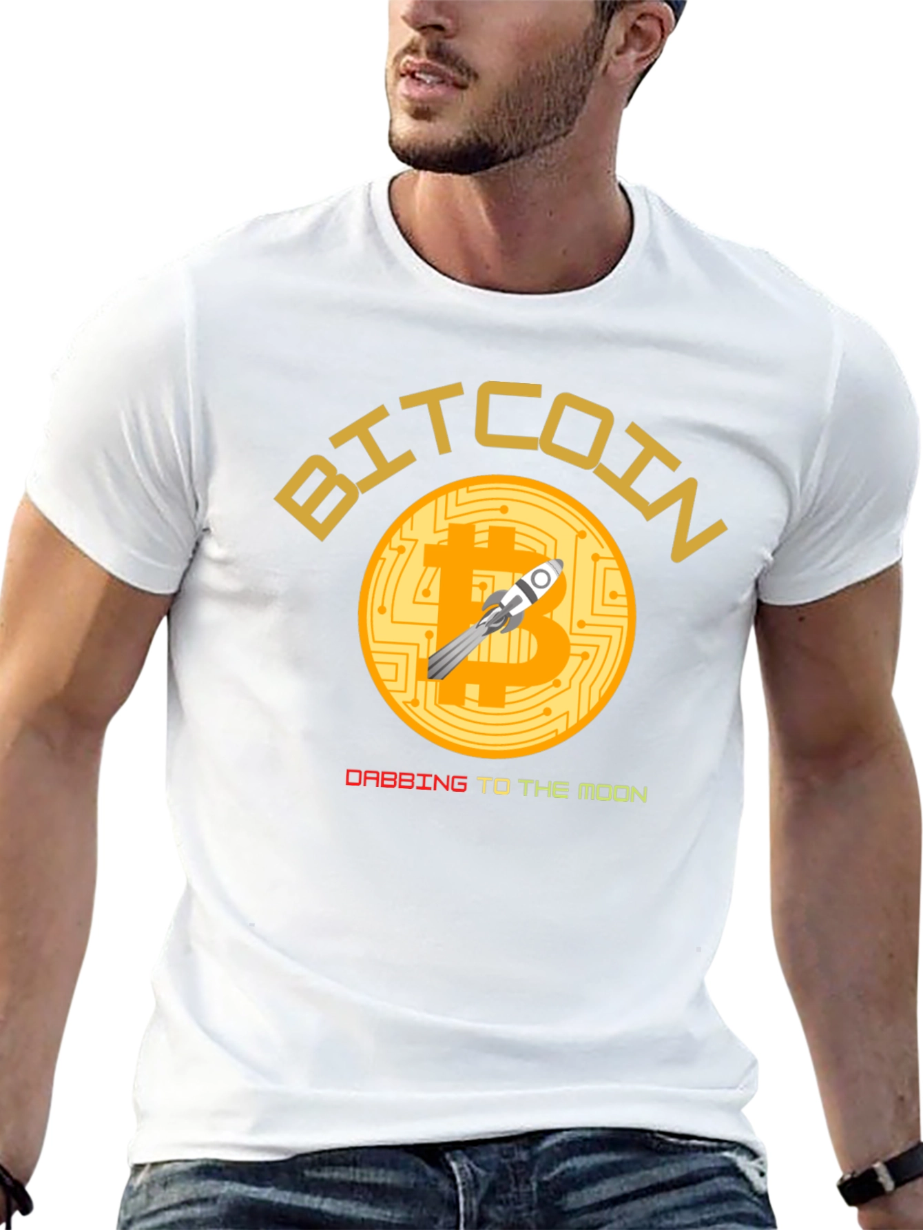 Black Bitcoin To The Moon Black T-Shirt view 13