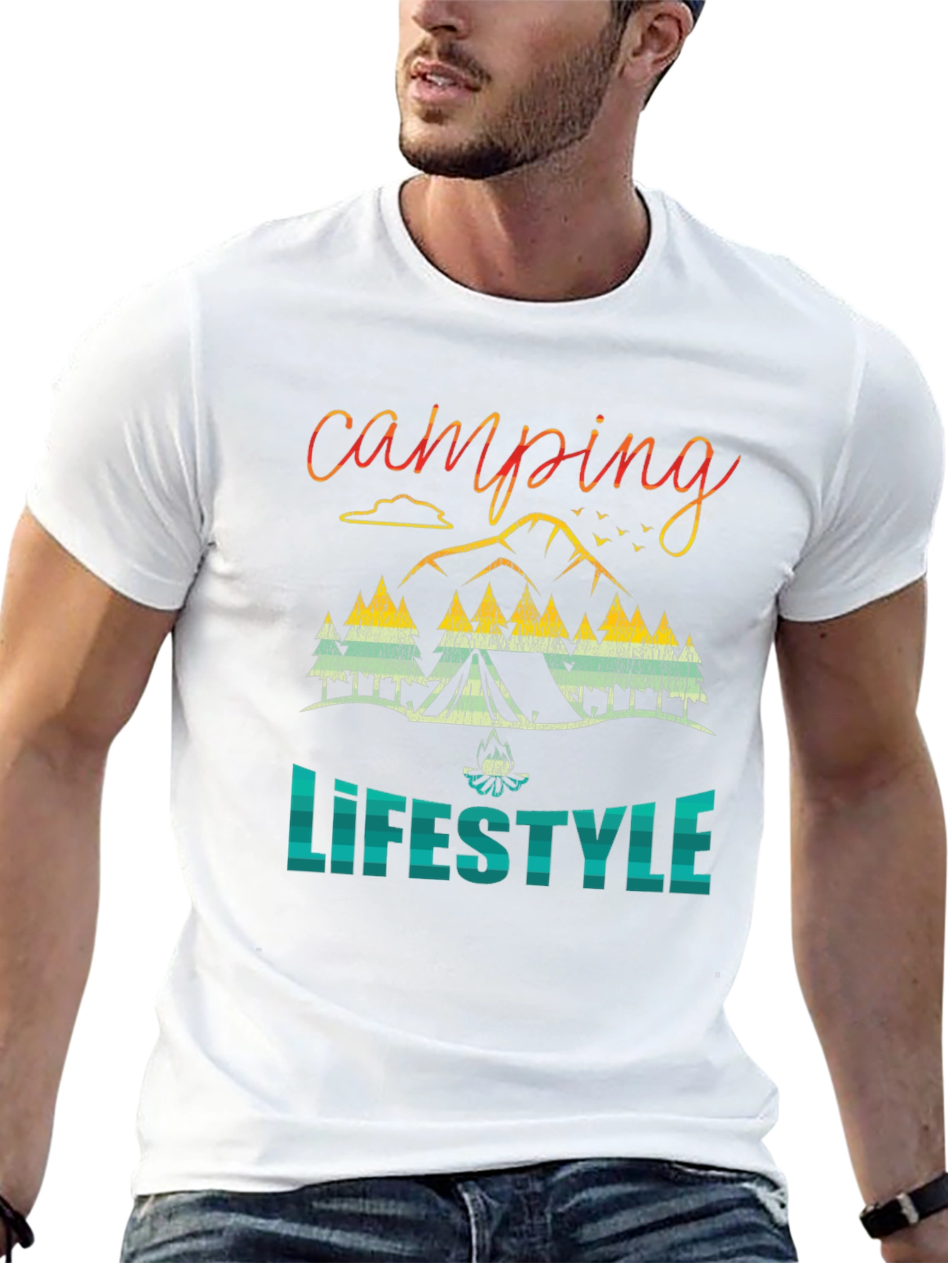 Black Camping Lifestyle Graphic Tee - Nature Adventure Shirt view 13