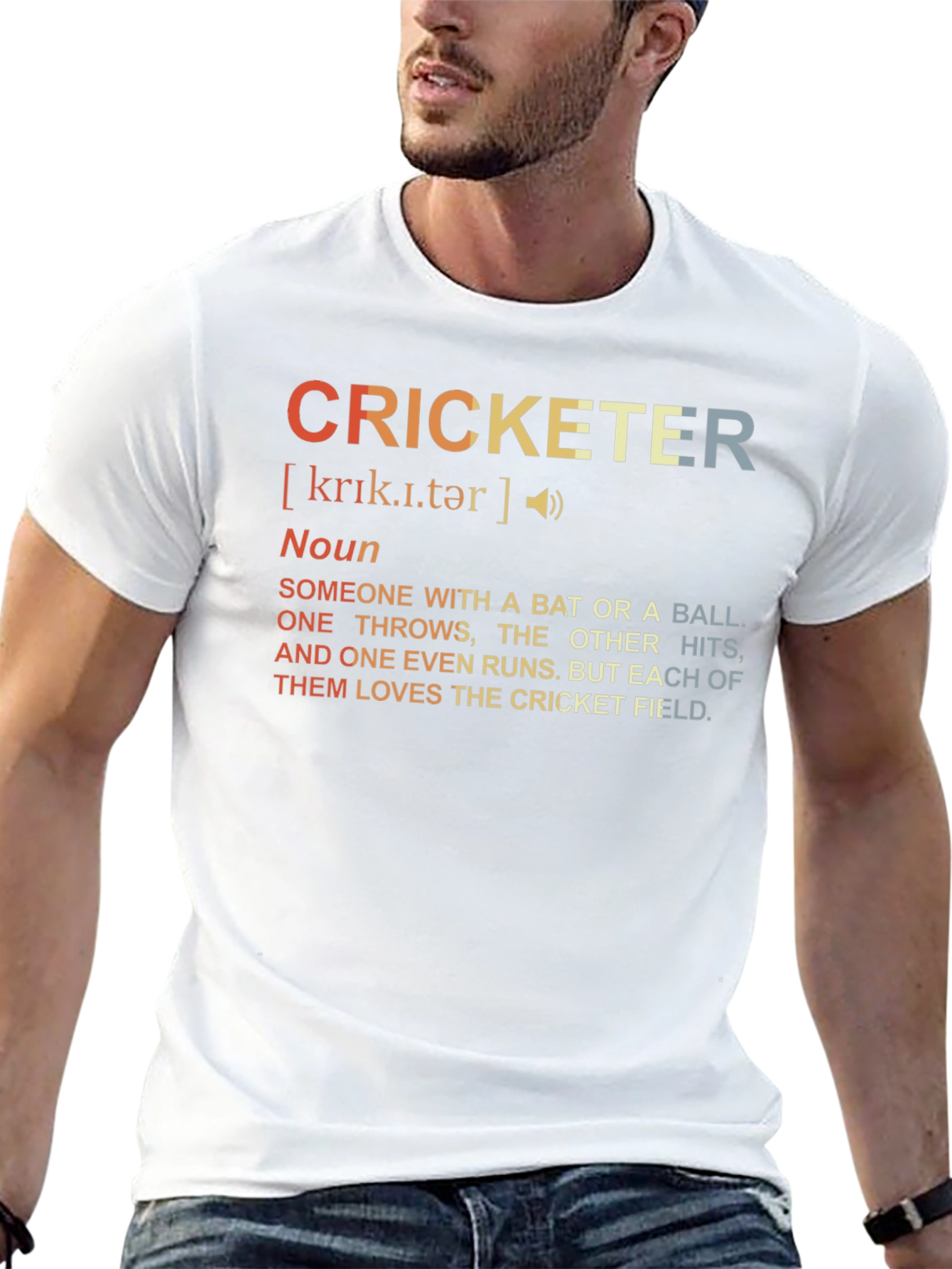 Black Cricketer Definition T-Shirt view 13