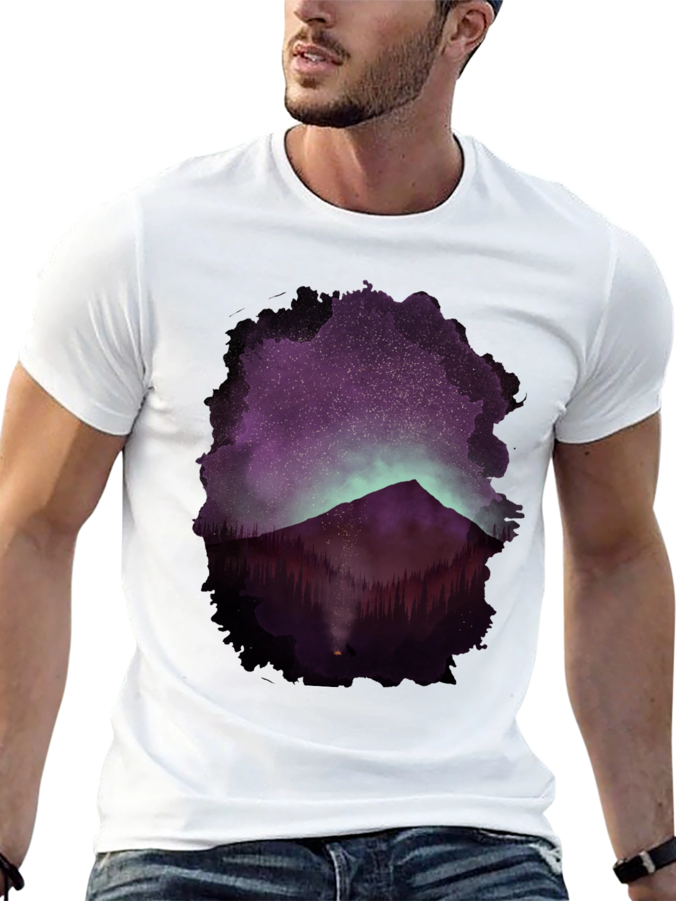 Black Mountain Night Sky Graphic Tee view 13