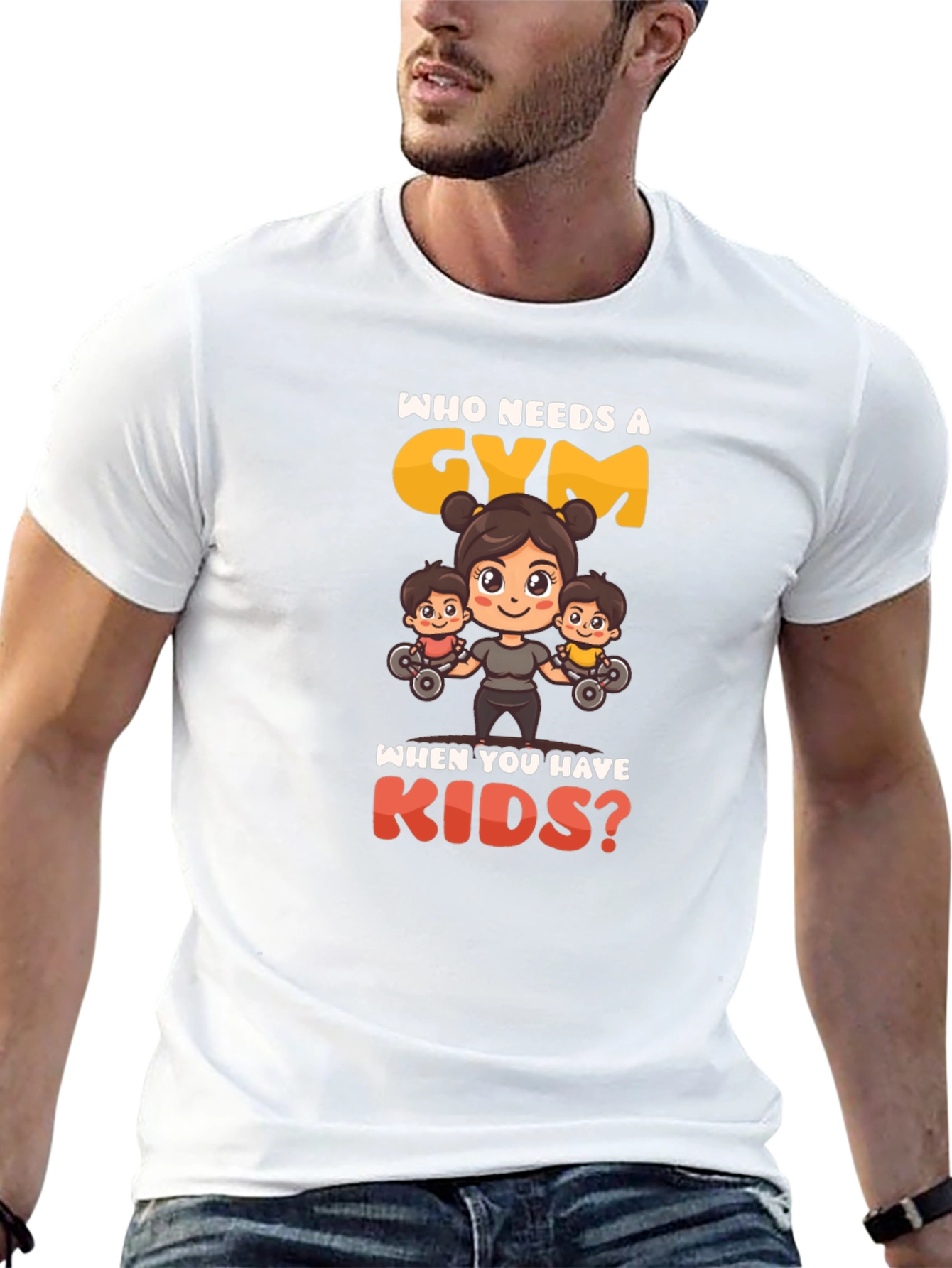 Black Who Needs a Gym? T-Shirt view 13