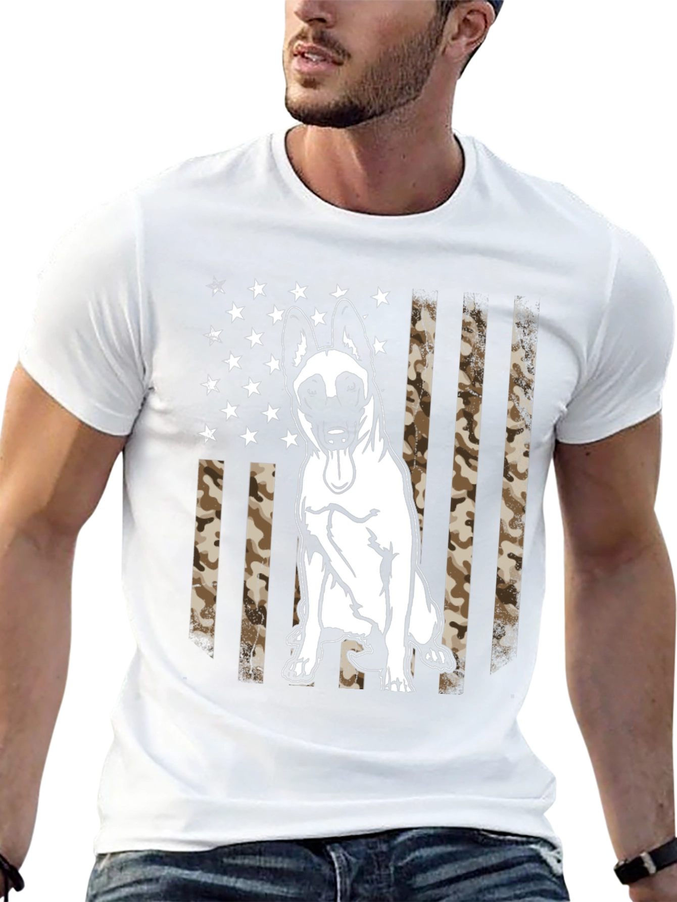 Belgian Malinois Camo Flag T-Shirt - 13