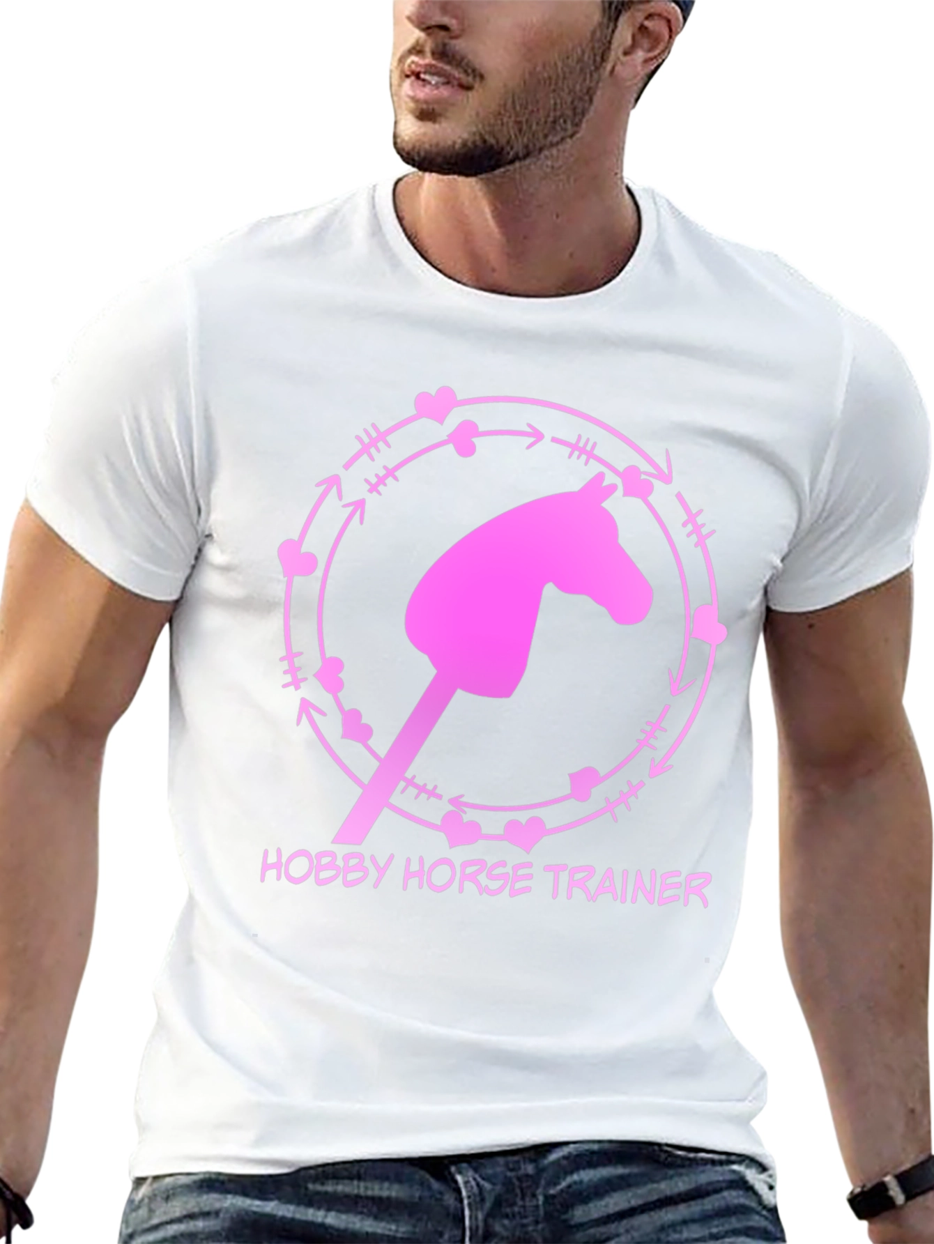 Black Hobby Horse Trainer Graphic Tee - Fun Novelty Shirt view 13