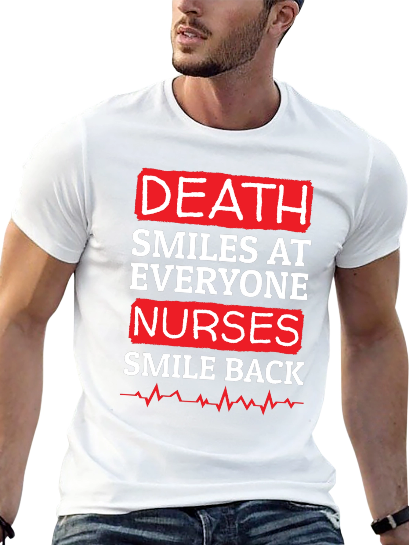 Black Death Smiles At Everyone Nurse Graphic T-Shirt view 13