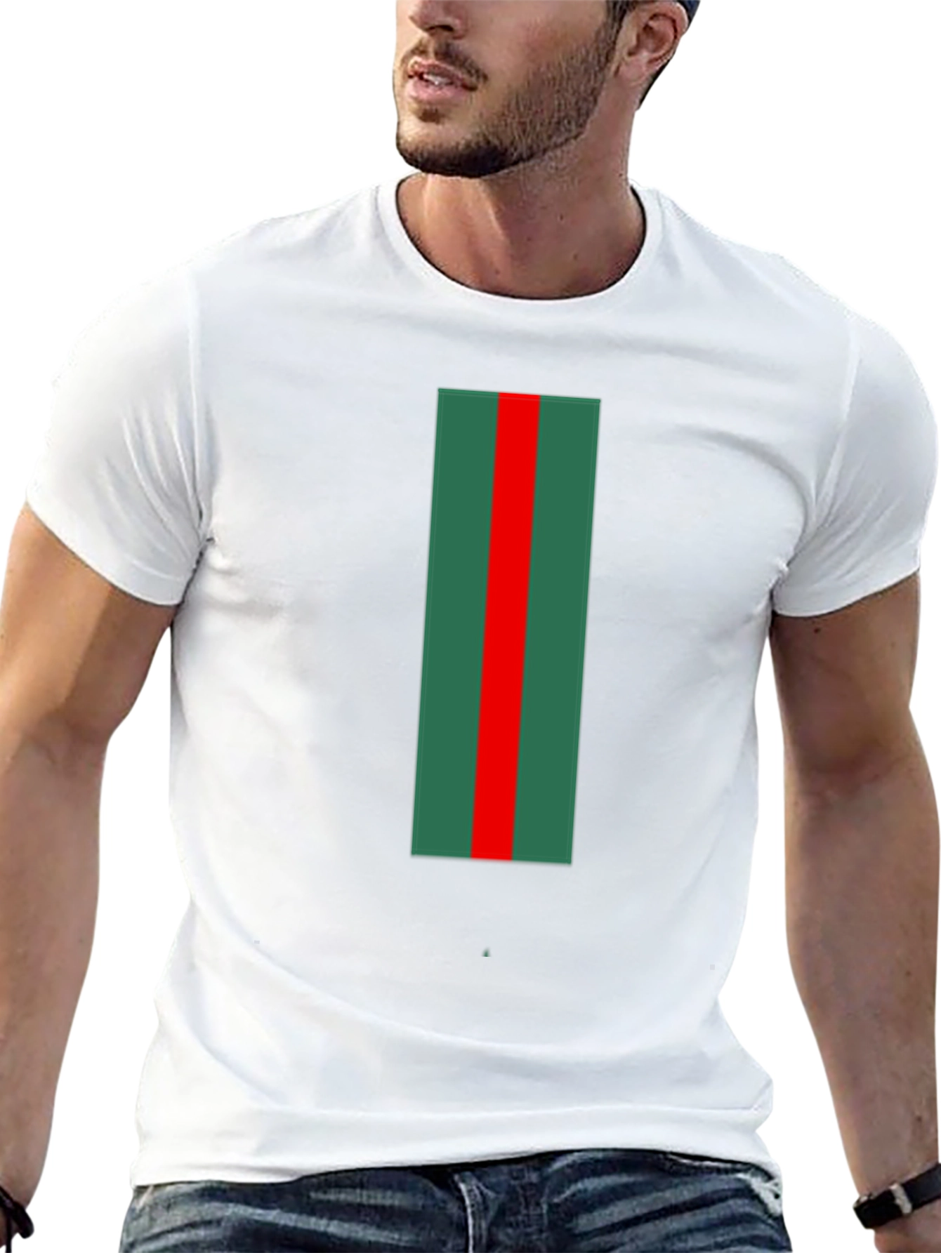 Black Striped Tee - Black Cotton Blend view 13