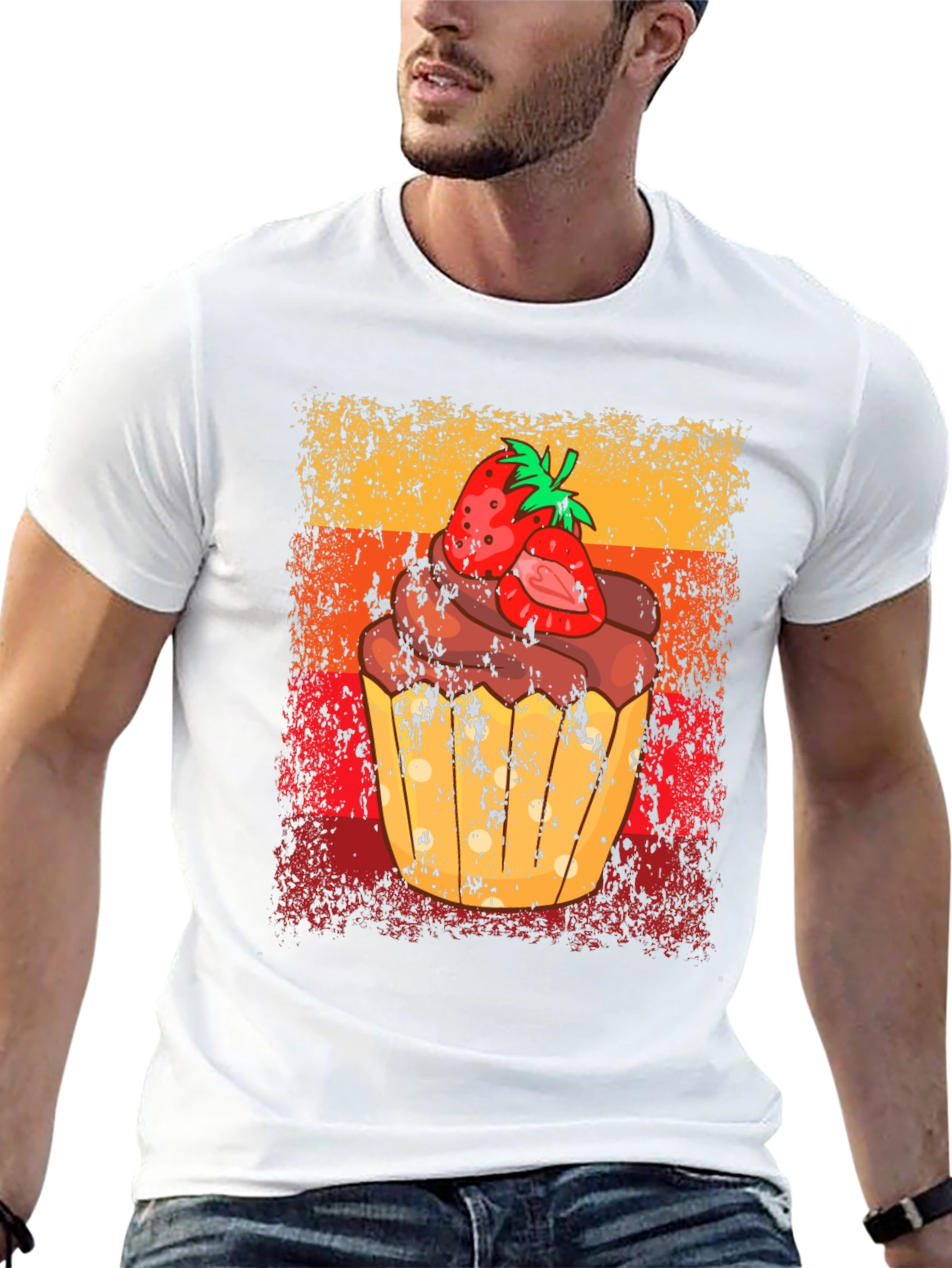 Black Strawberry Cupcake Graphic Tee - Sweet Treat Shirt view 13