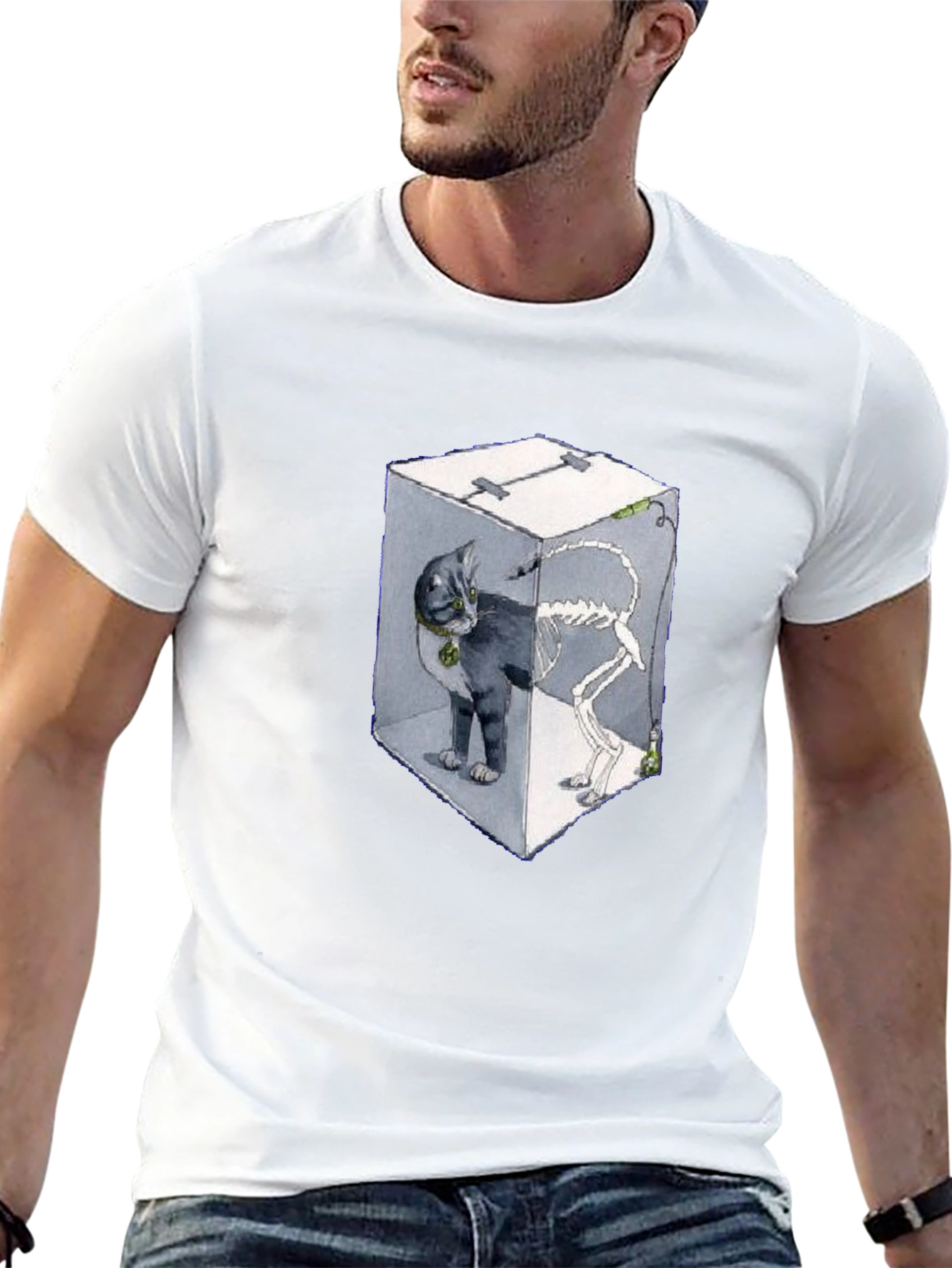 Black Schrödinger's Cat T-Shirt view 13