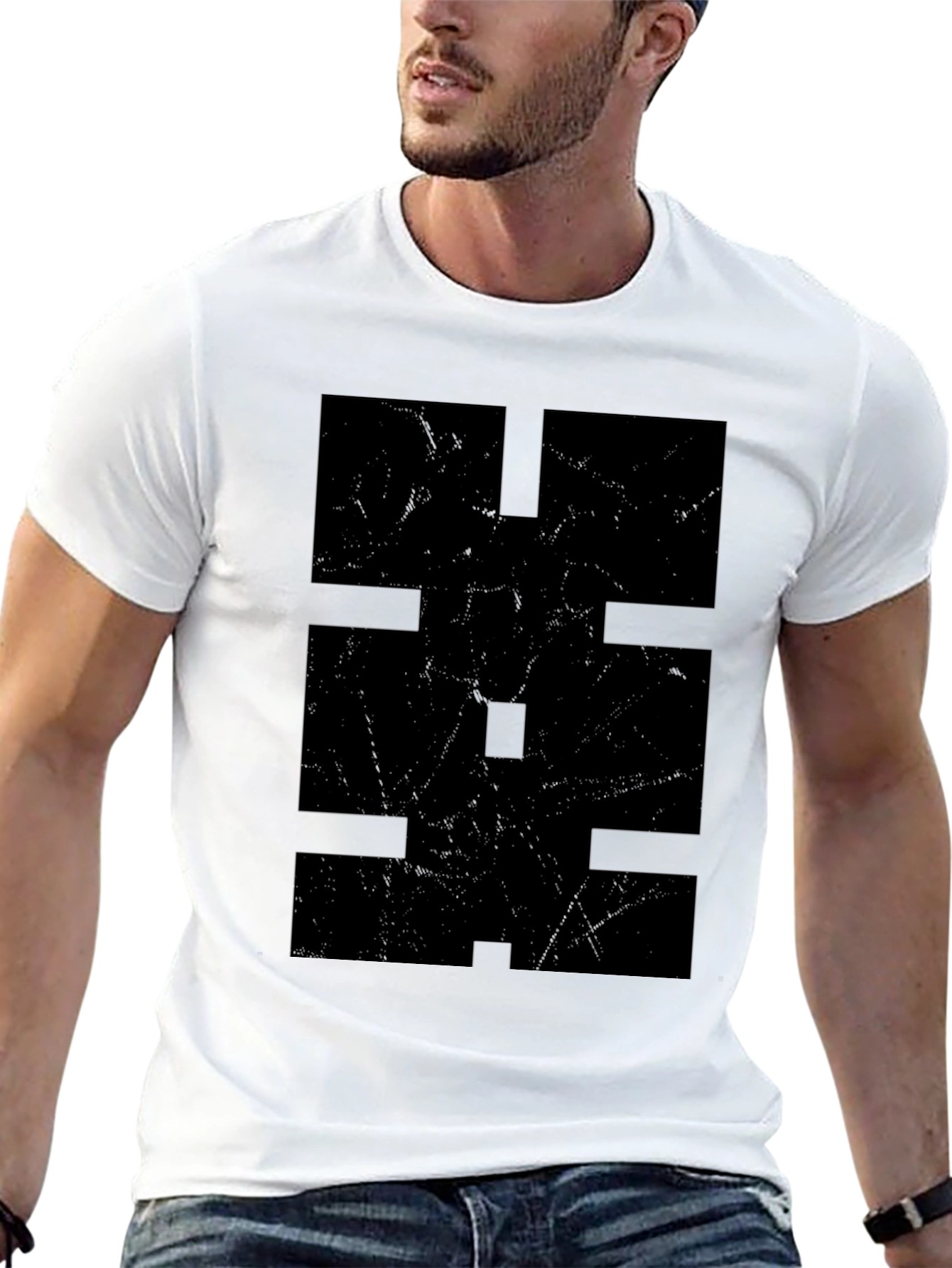 Black Abstract Graphic Black T-Shirt view 13