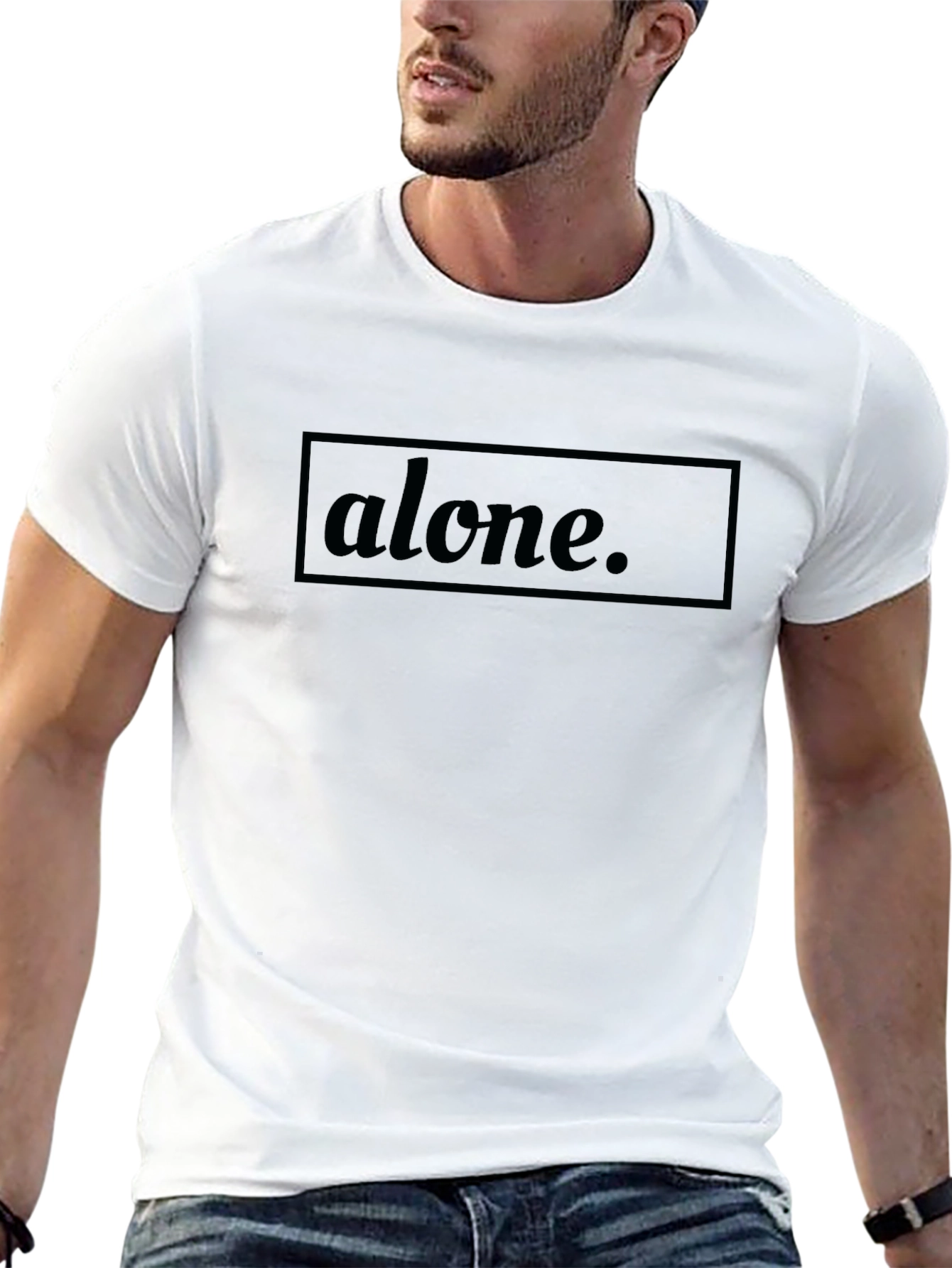 Black Alone Graphic Tee - Men's Black T-Shirt view 13