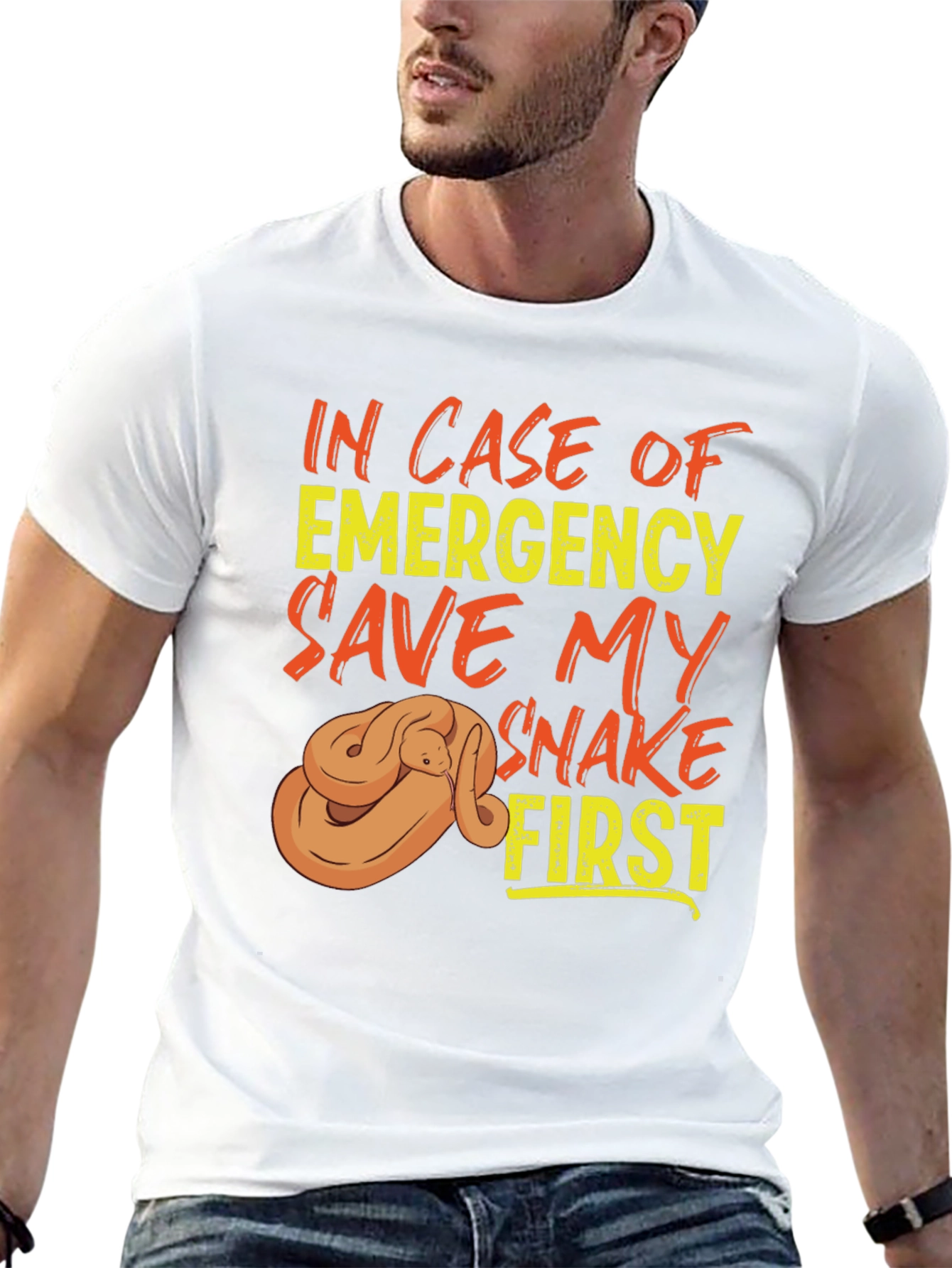 Black Save My Snake First T-Shirt, Emergency Pet Reptile Tee view 13