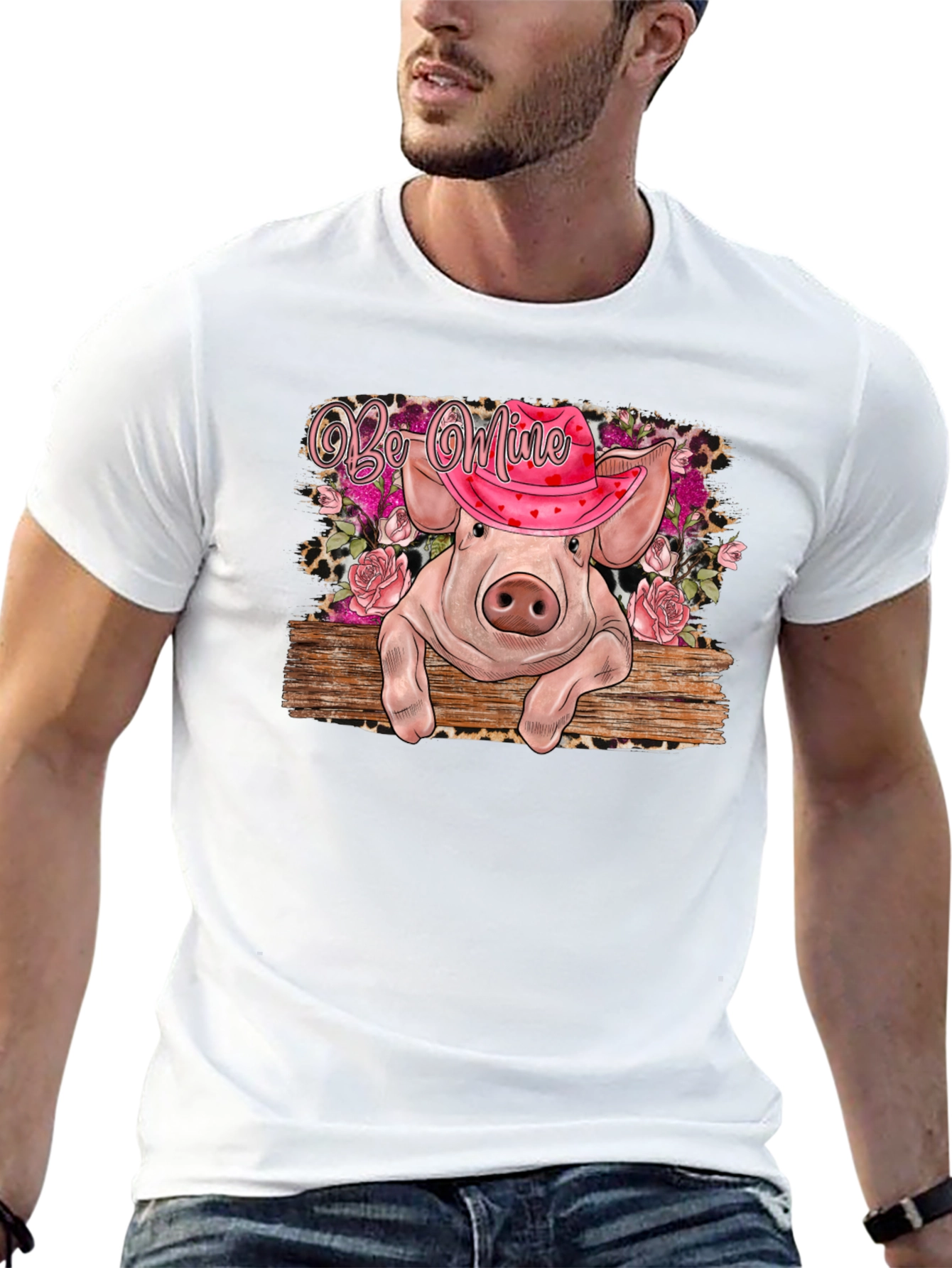 Black Valentine's Pig Graphic Tee view 13