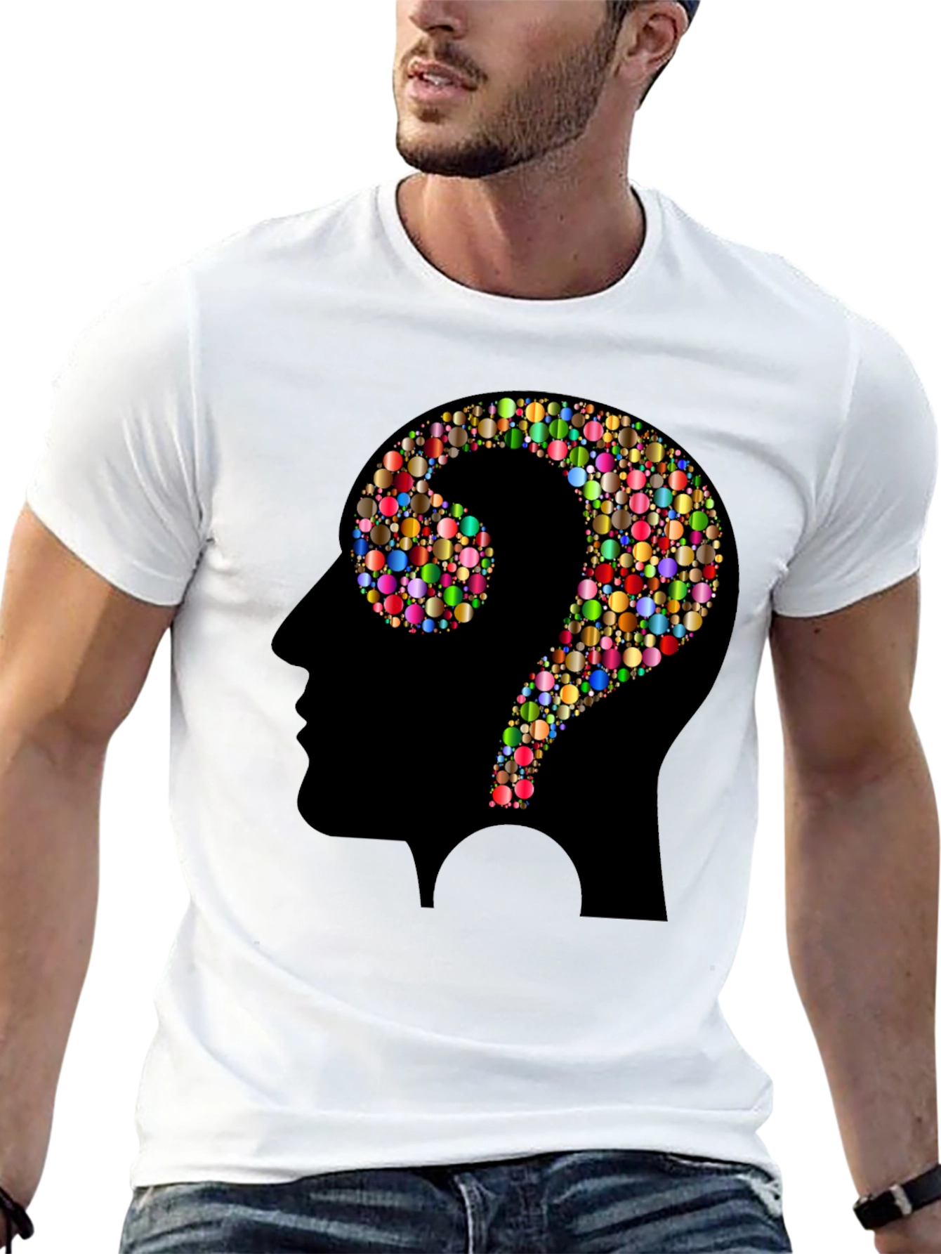 Black Question Mark Mind T-Shirt view 13