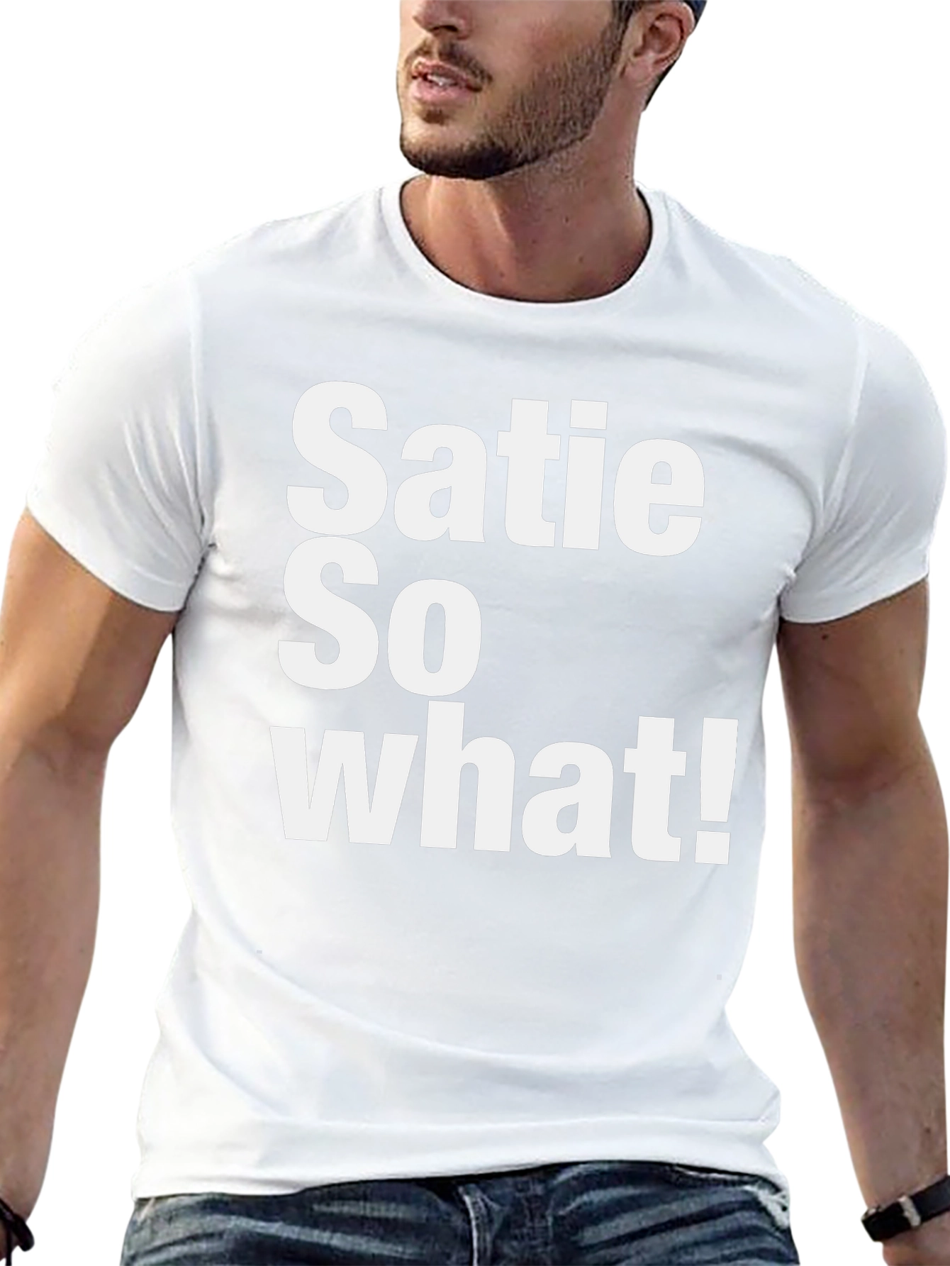 Black Satie So What! Graphic T-Shirt - Black Cotton Tee view 13