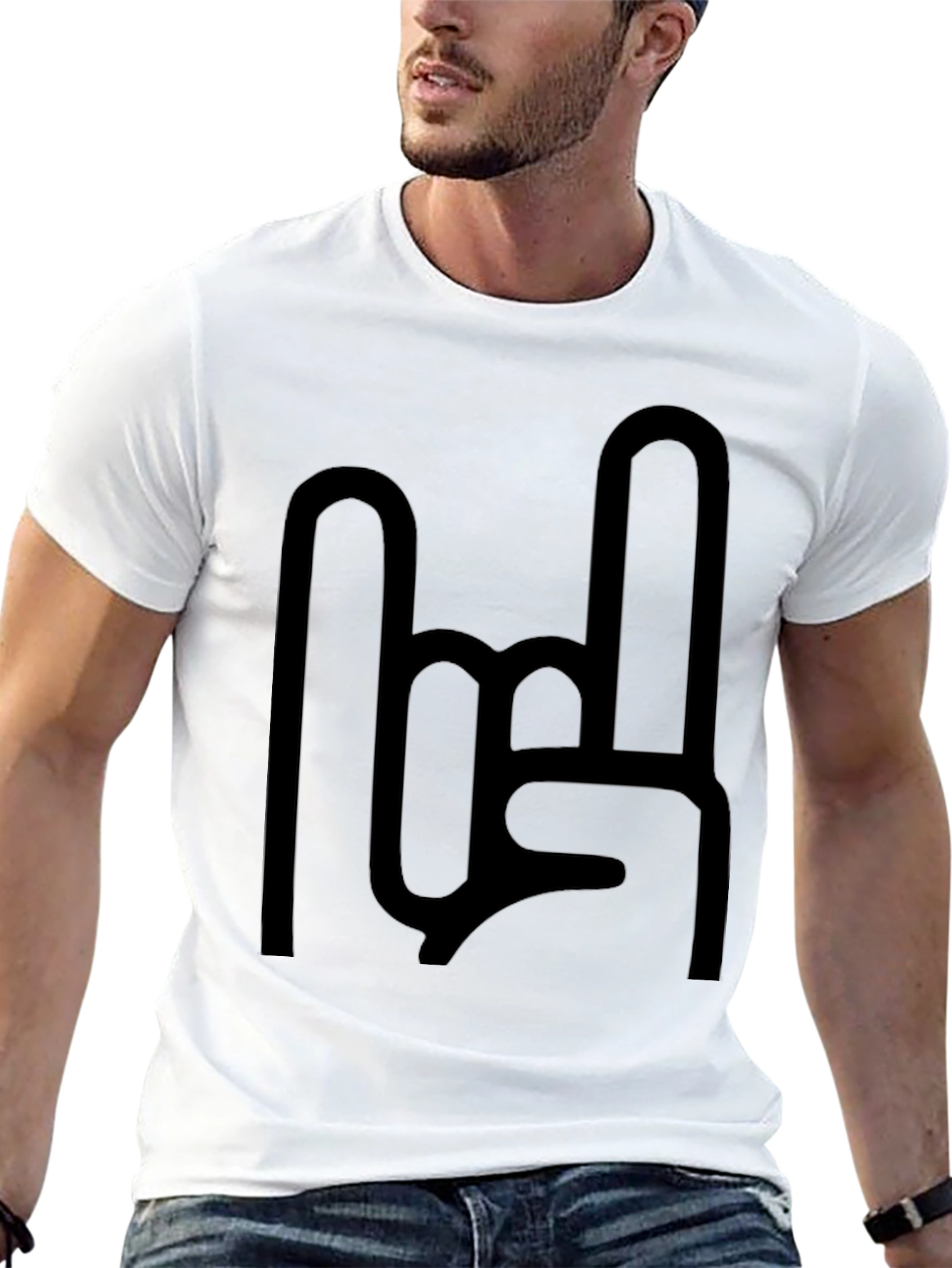 Black Rock On Graphic Tee - Black Casual T-Shirt view 13