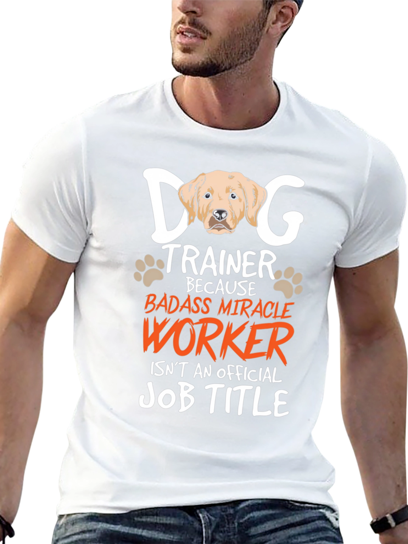 Black Dog Trainer Badass Miracle Worker Graphic T-Shirt view 13