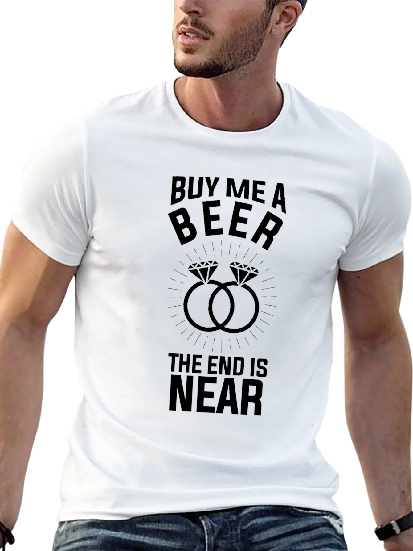 Black Buy Me a Beer Funny Bachelor Party T-Shirt view 13