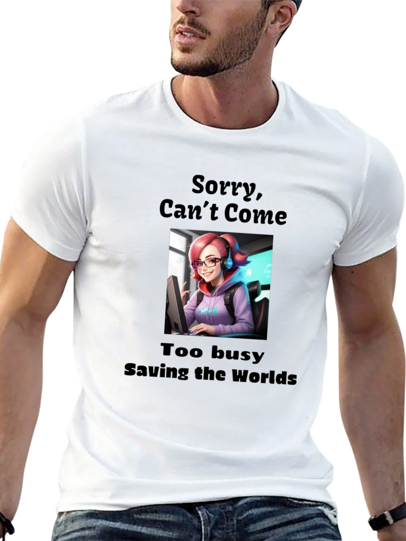 Black Gamer Girl Tee - Saving Worlds view 13