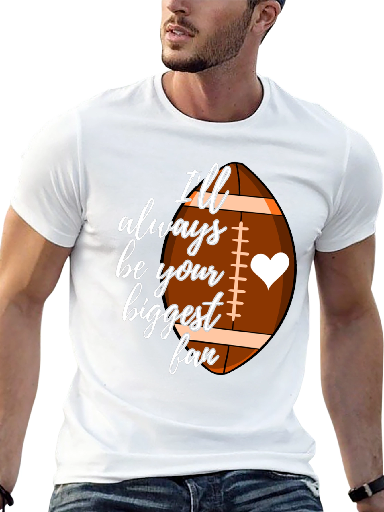 Black Football Fan T-Shirt - "I'll Always Be Your Biggest Fan" view 13