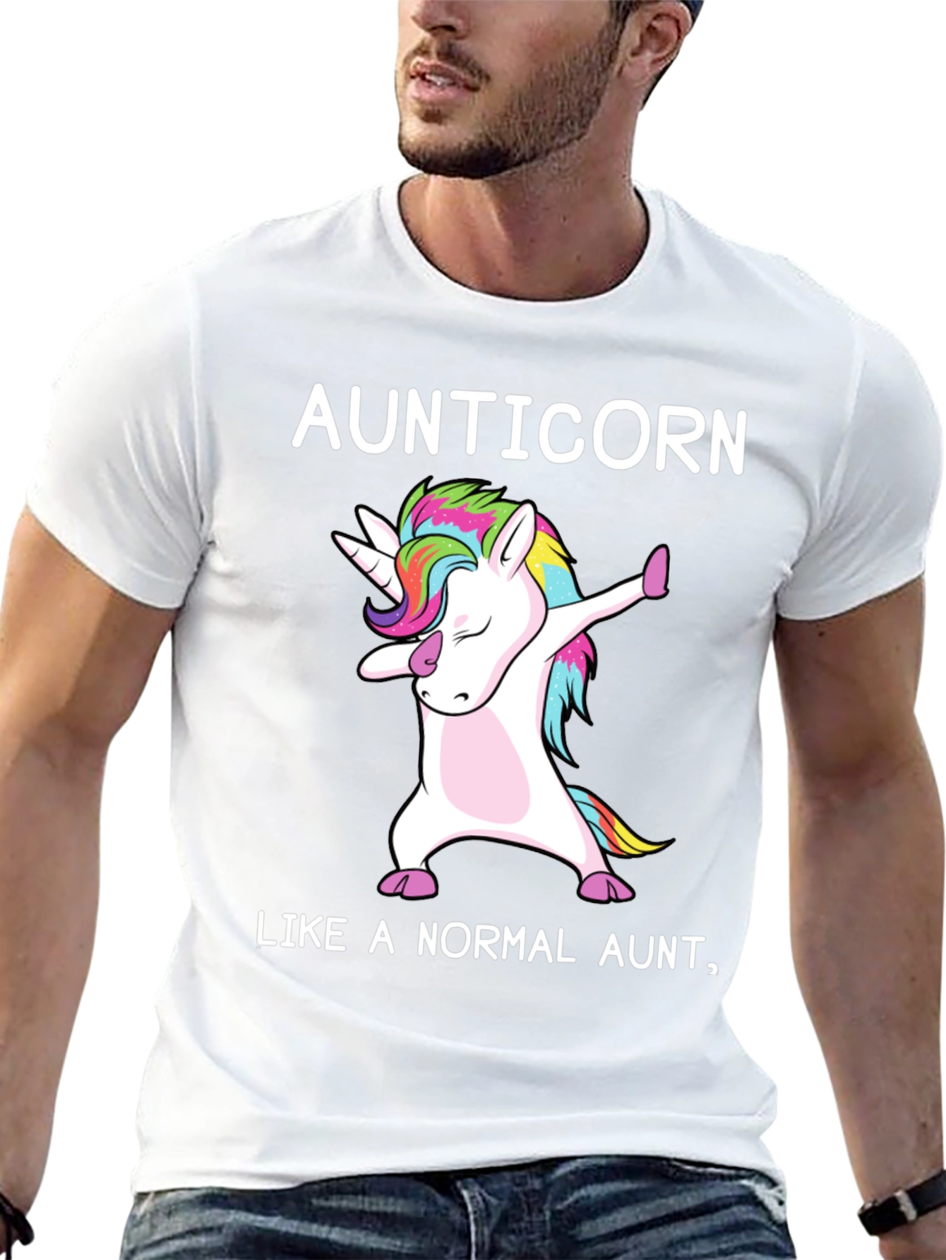 Black Aunticorn Like A Normal Aunt T-Shirt view 13
