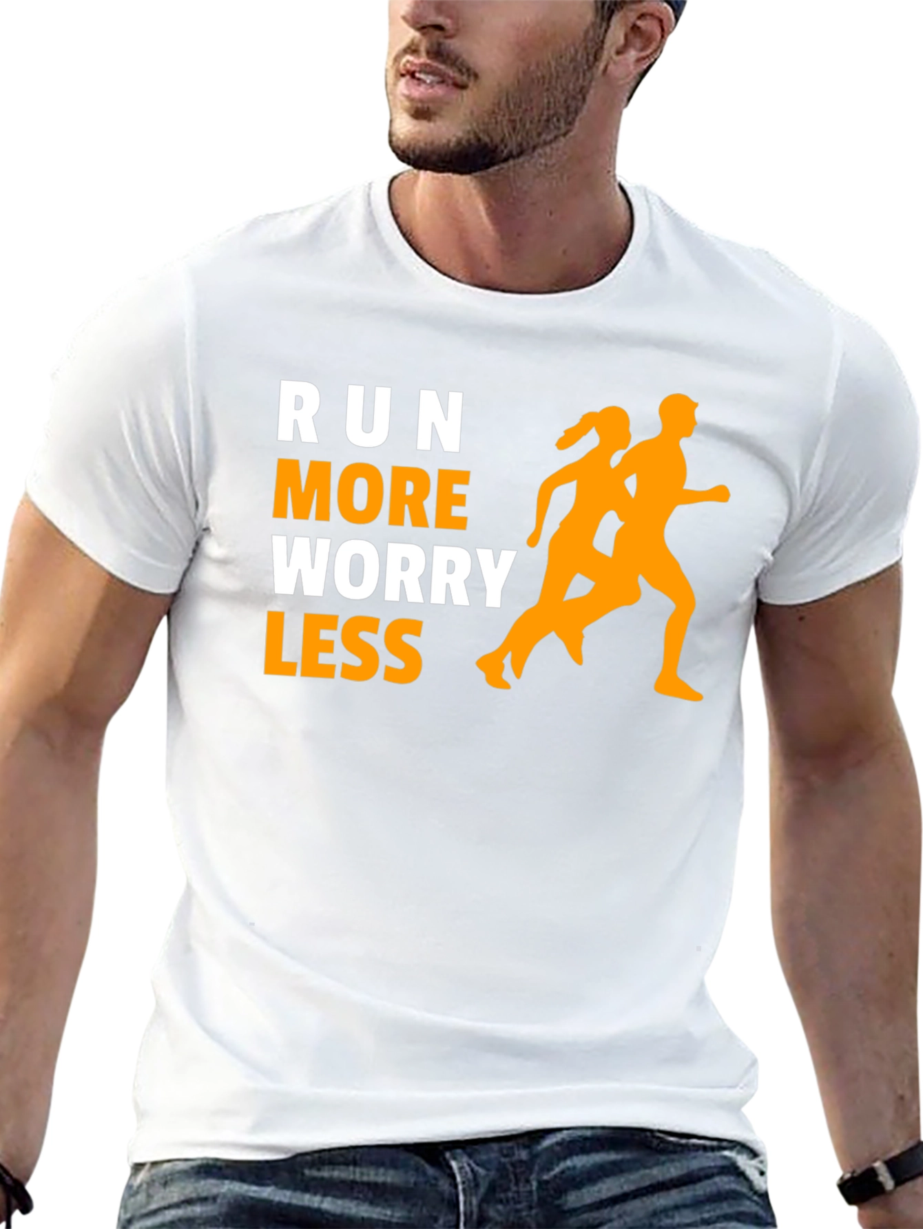 Run More Worry Less T-Shirt - Fitness Motivation - 13
