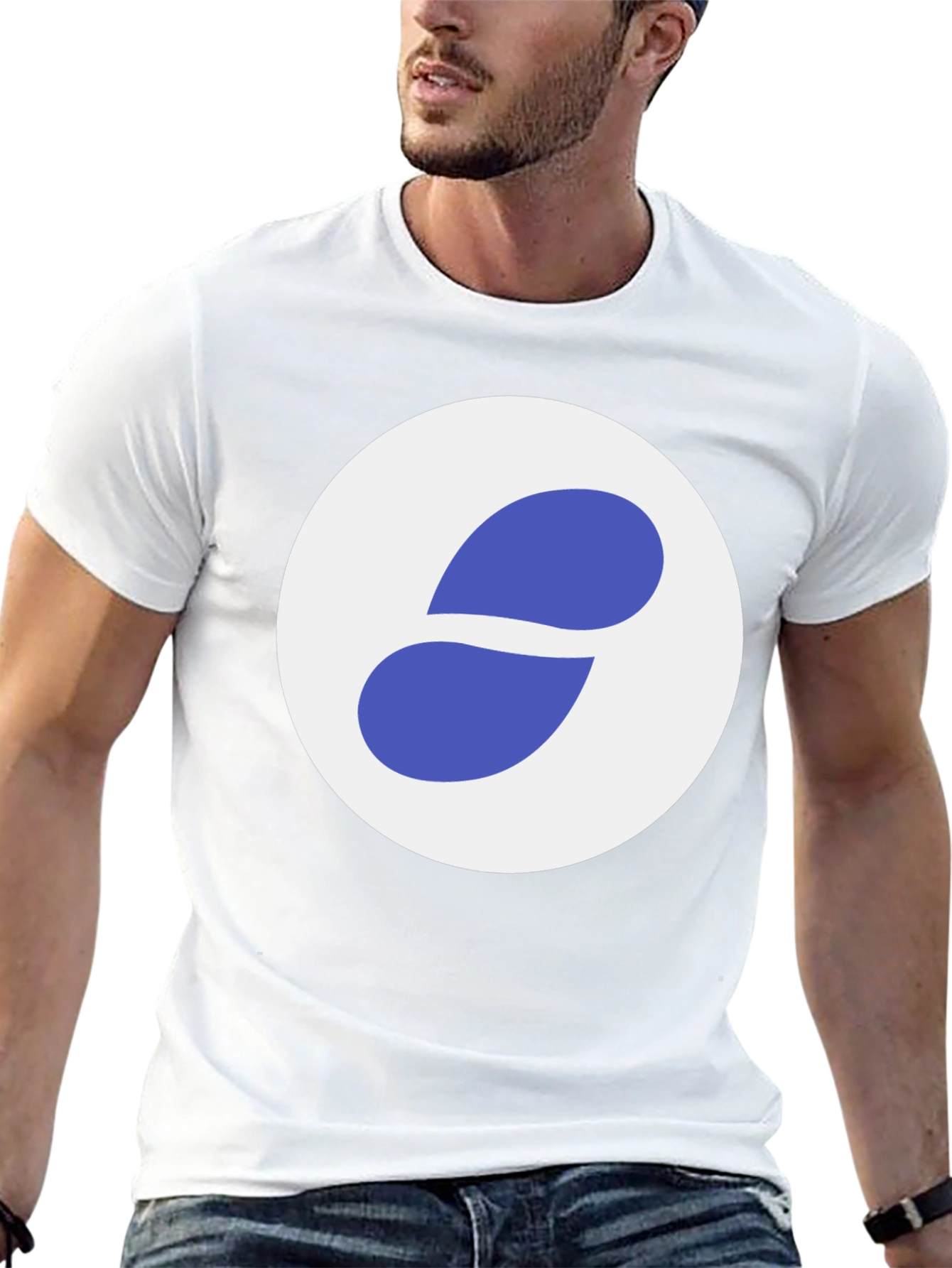 Black T-Shirt with Abstract Circle Logo - 13