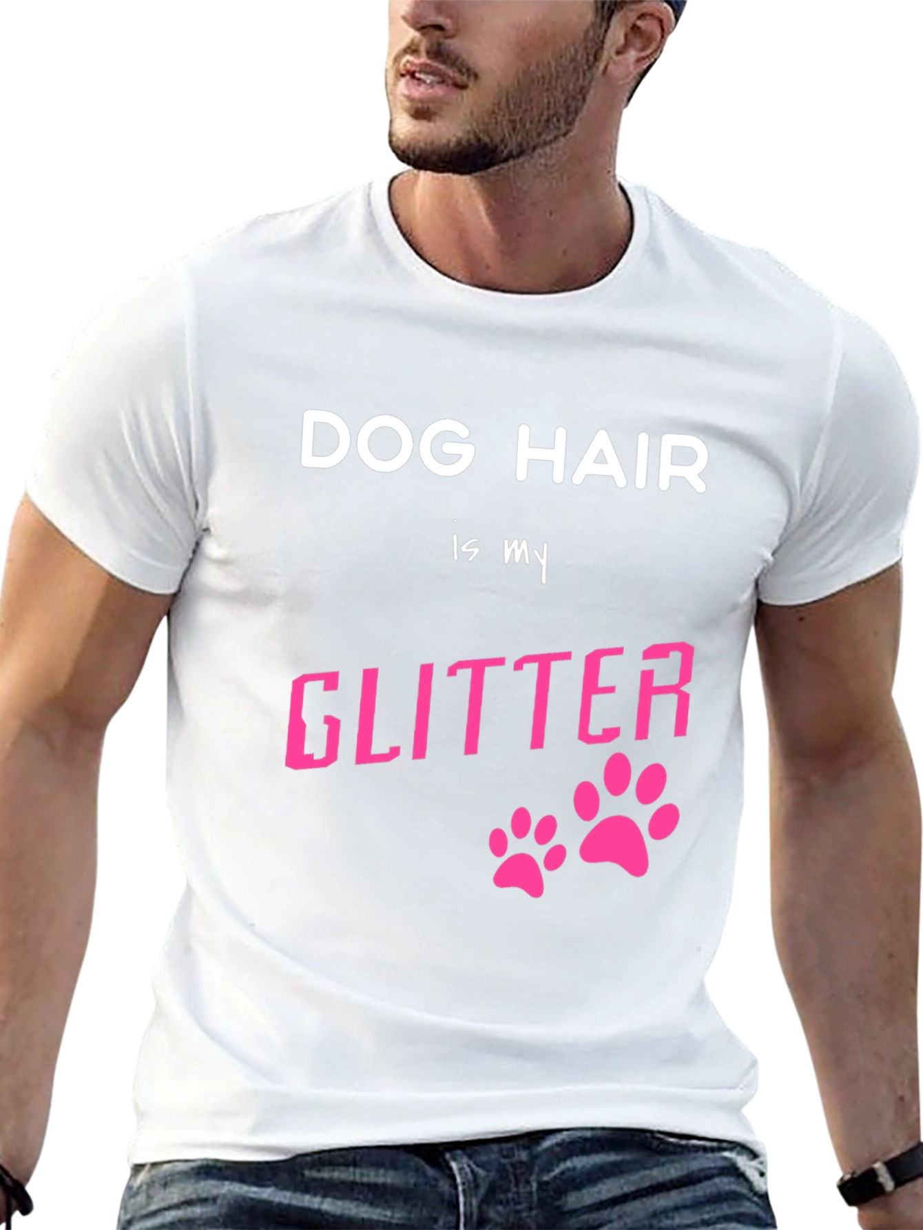 Black Dog Hair is My Glitter Graphic T-Shirt view 13