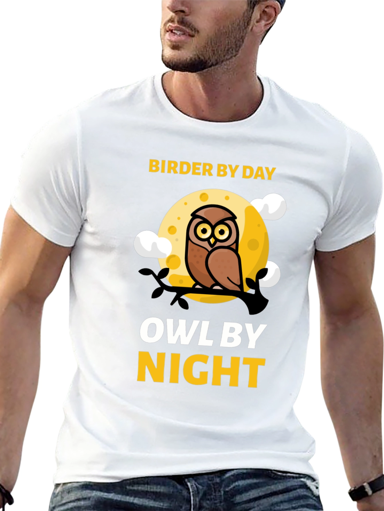 Black Birder By Day Owl By Night Graphic Tee view 13