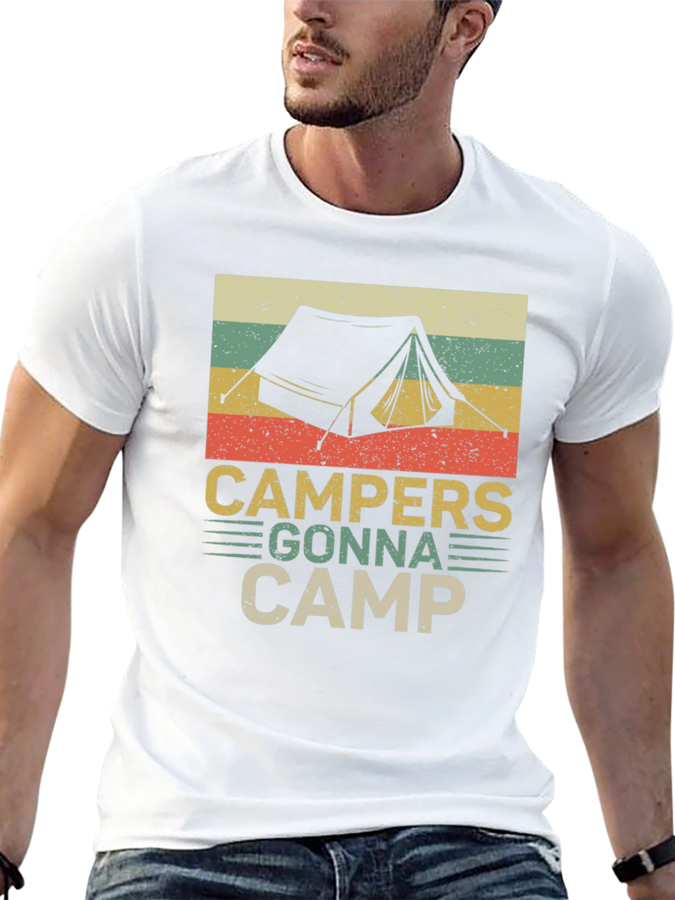 Black Campers Gonna Camp Retro Graphic T-Shirt view 13
