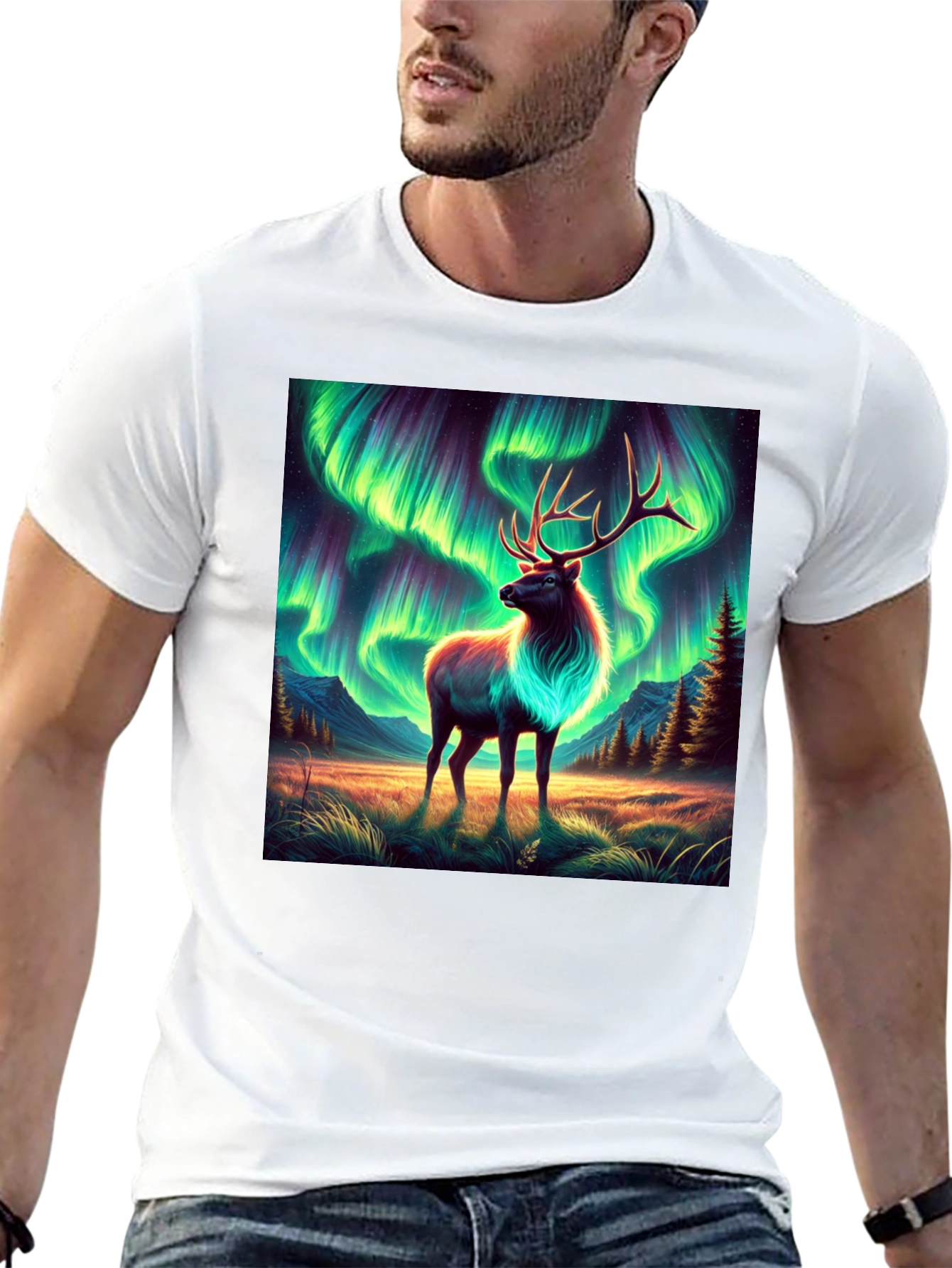Aurora Elk Graphic Tee - Black - 13