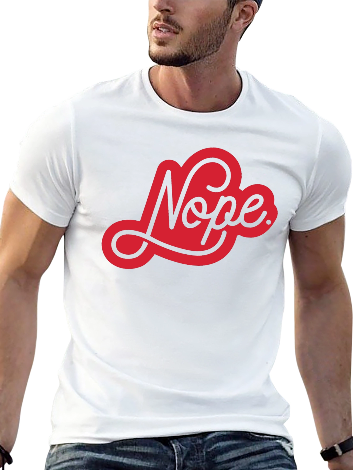 Black Nope Graphic Tee - Black Cotton Casual T-Shirt view 13