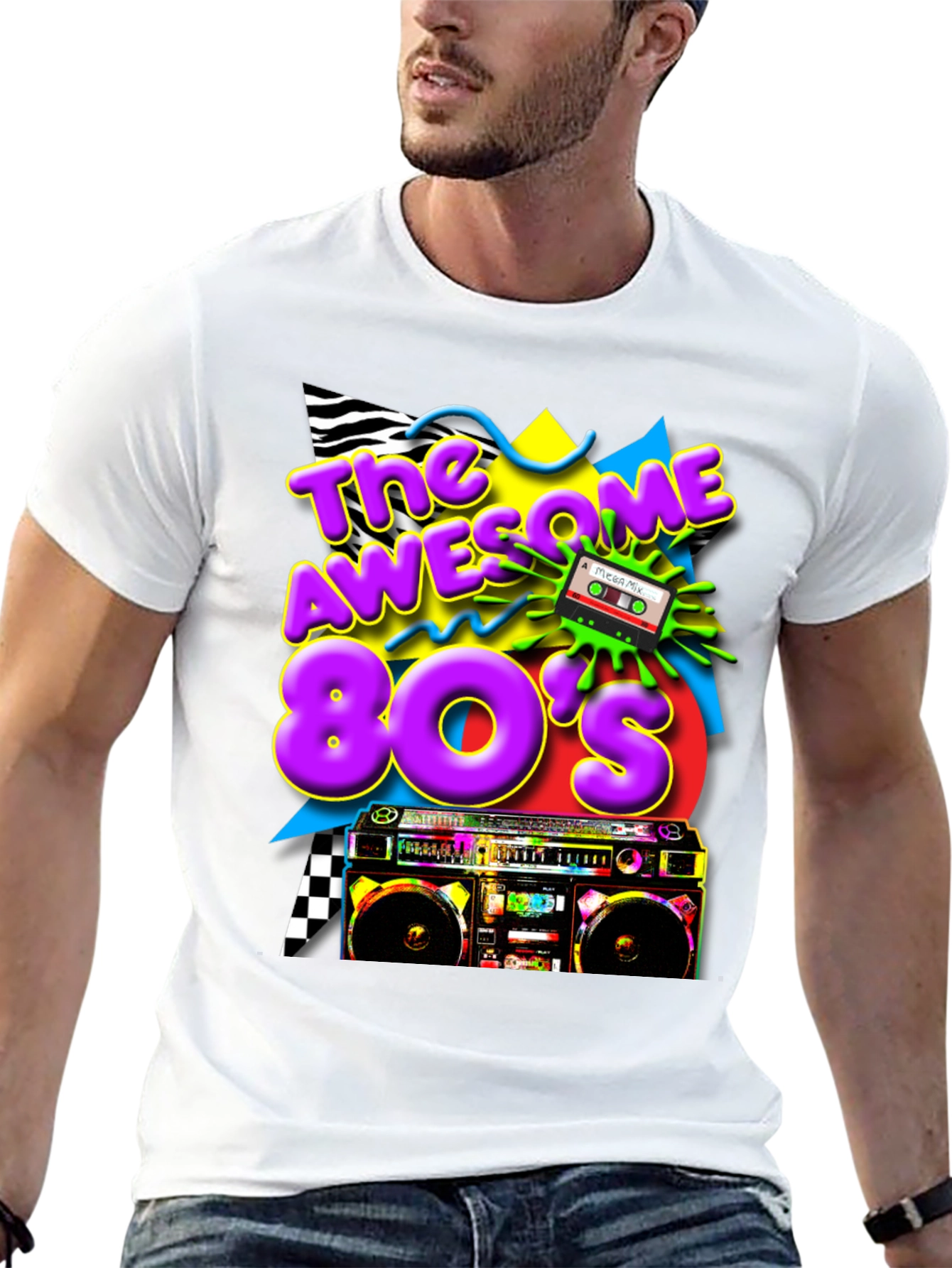 Black Awesome 80's Graphic Tee view 13