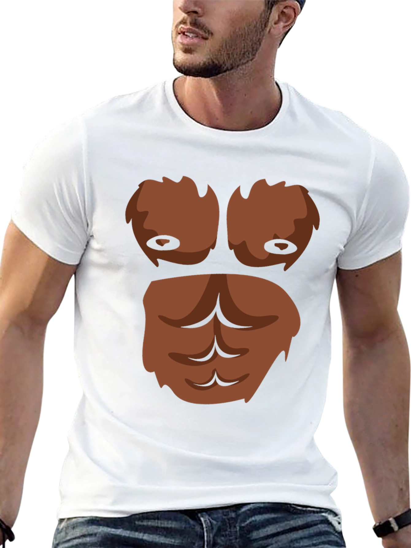 Black Gorilla Chest Funny Graphic T-Shirt view 13
