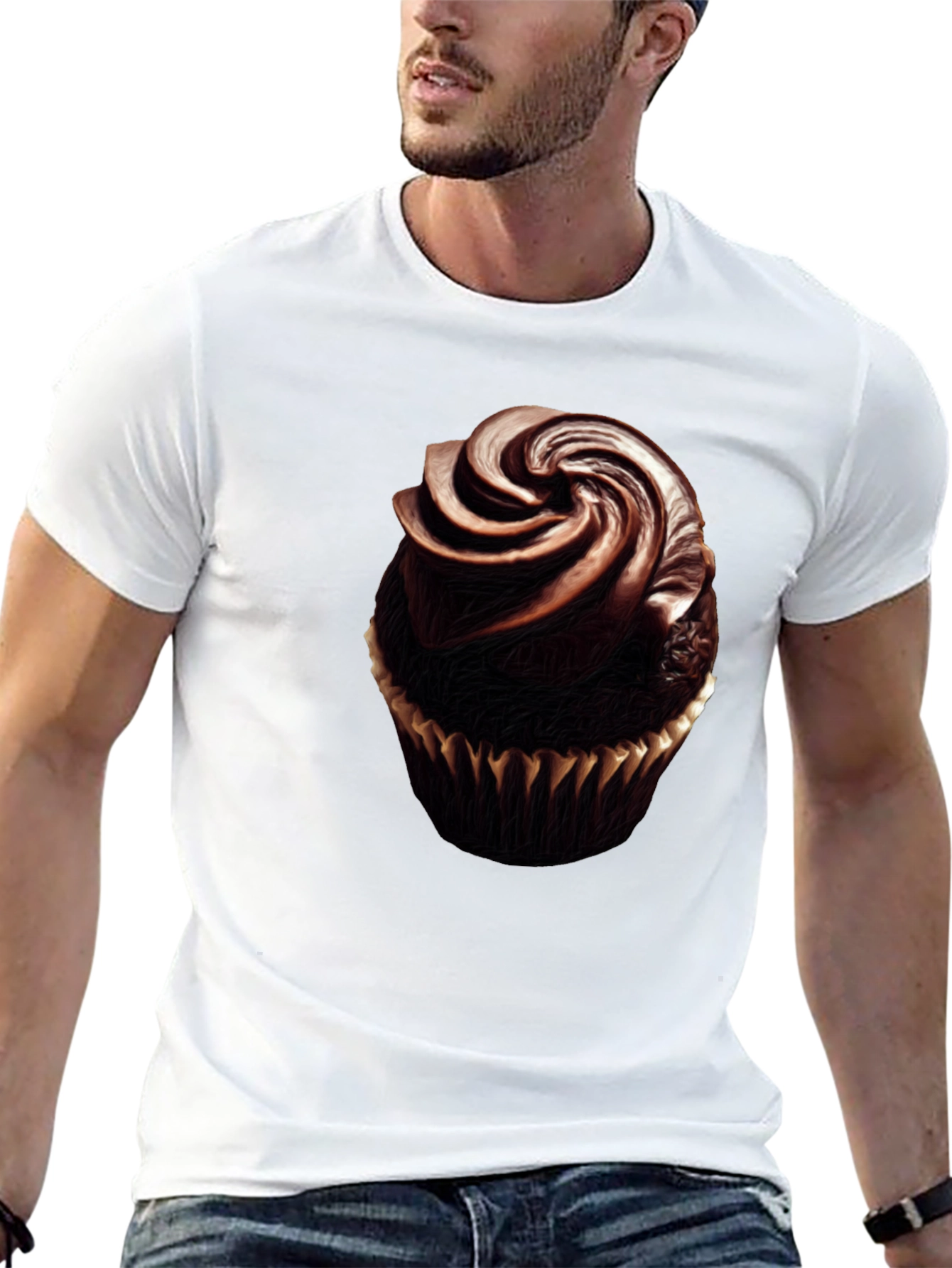 Black Chocolate Cupcake Graphic Tee - Sweet Treat Shirt view 13
