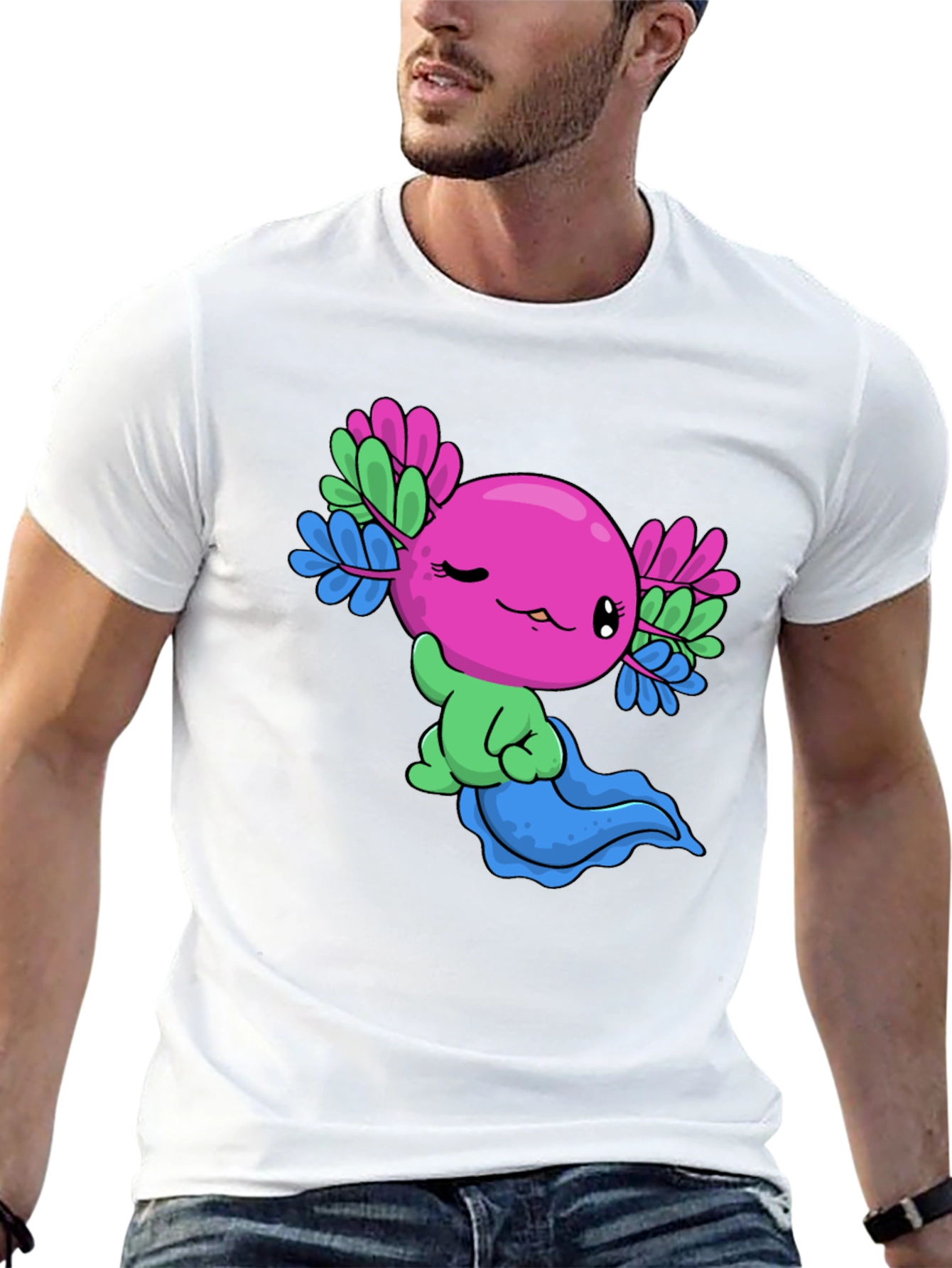 Black Axolotl Pride T-Shirt: Cute & Colorful Tee view 13