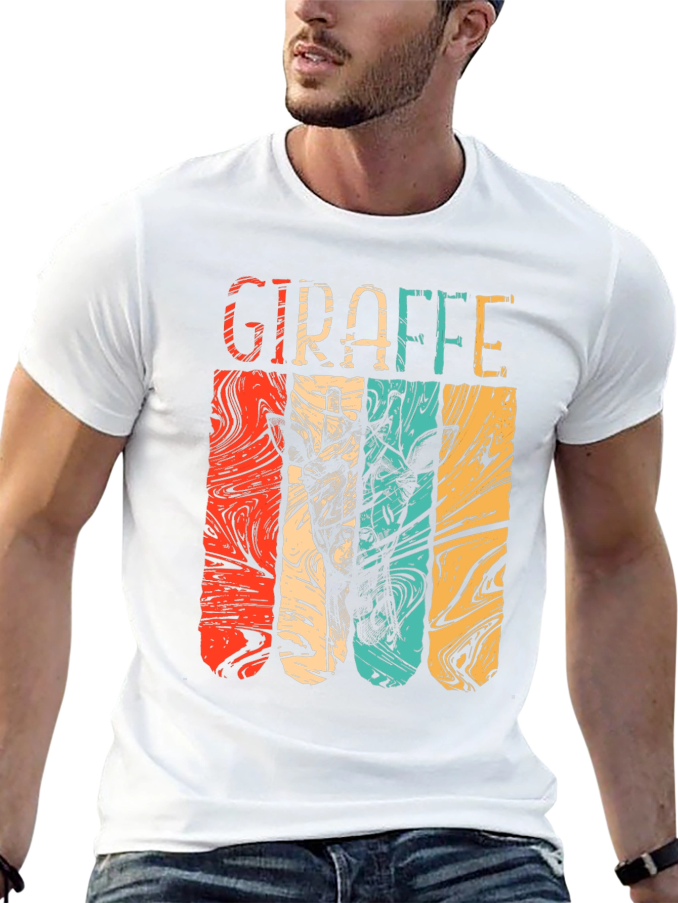Black Retro Giraffe T-Shirt - Vintage Style Graphic Tee view 13