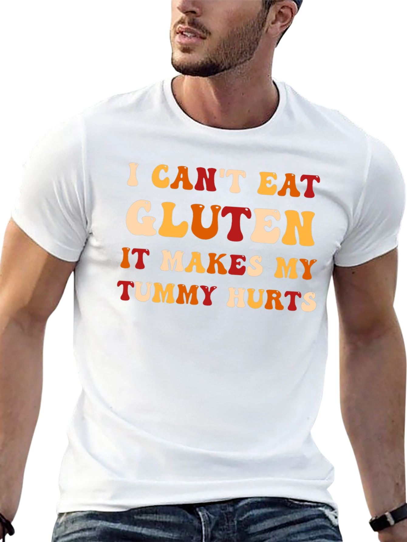 Black I Can't Eat Gluten T-Shirt Funny Food Allergy Tee view 13
