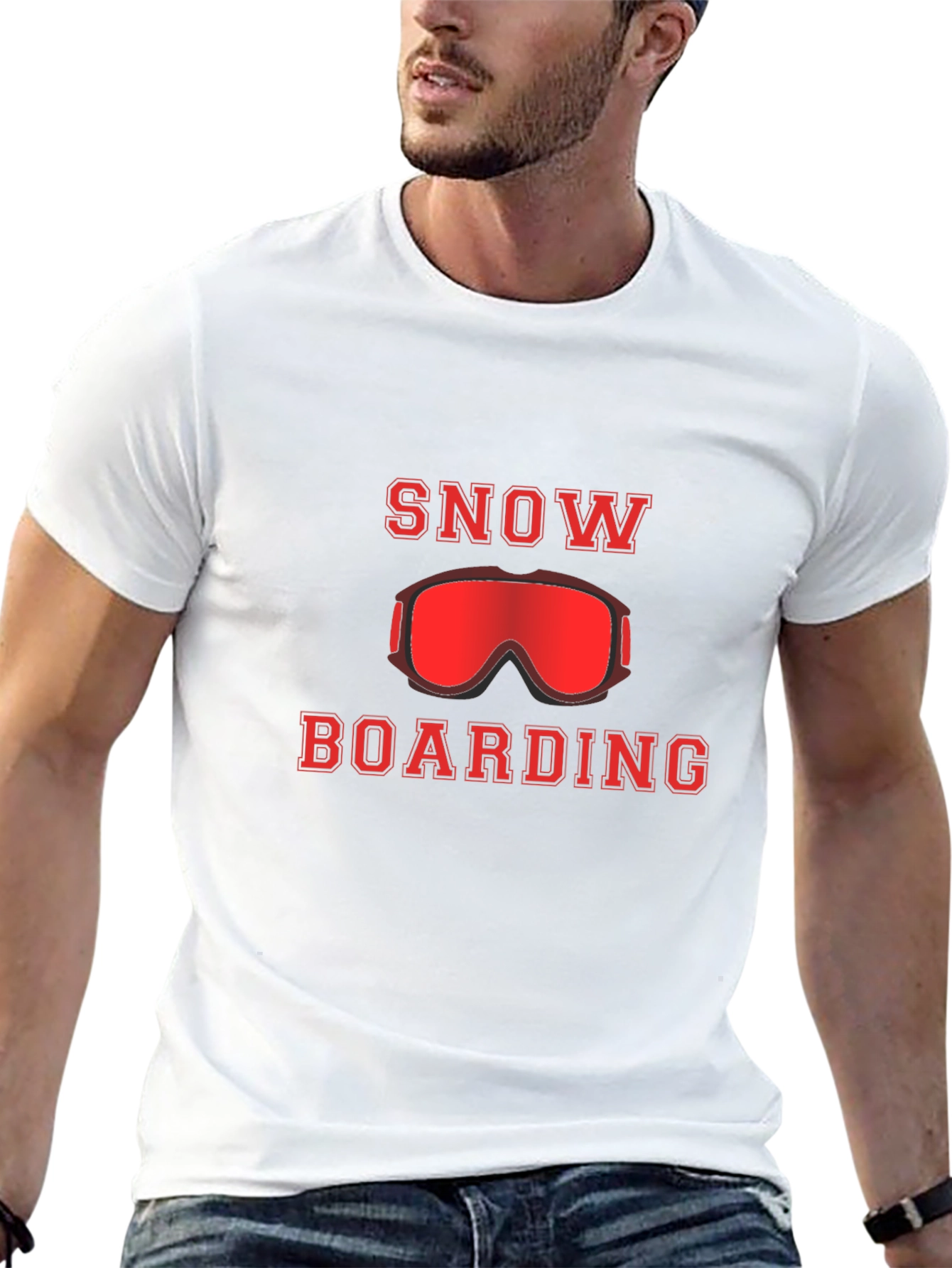 Black Snowboarding T-Shirt -  Sports Graphic Tee view 13