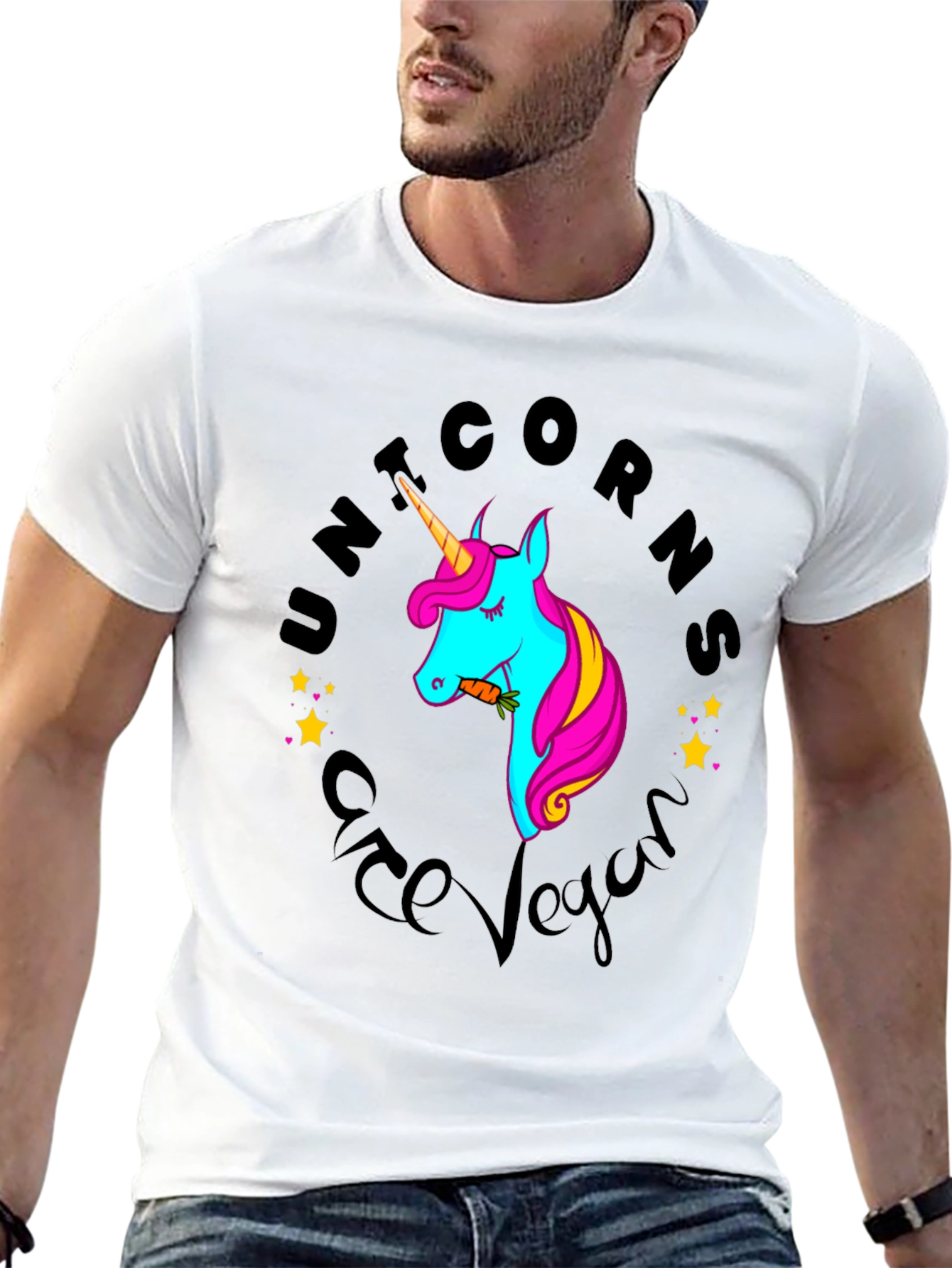 Black Unicorns Are Vegan Black T-Shirt view 13