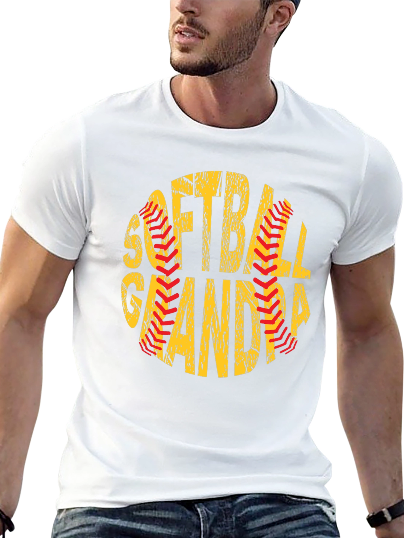 Black Softball Grandpa T-Shirt - Baseball Lover Gift view 13