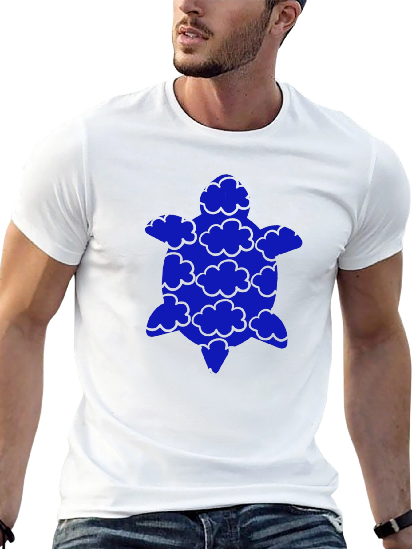 Black Cloud Turtle Graphic Tee - Soft Black Cotton T-Shirt view 13